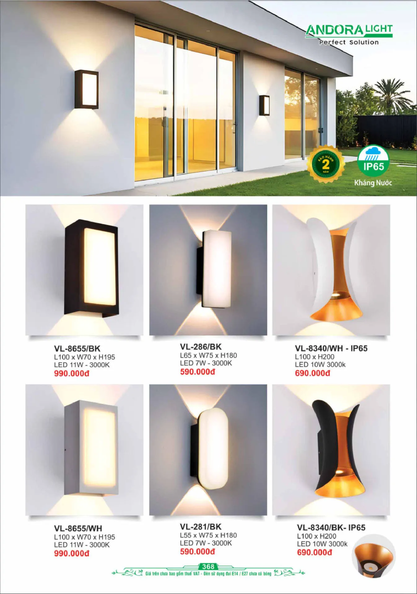 Catalogue Đèn Trang Trí ANDORA 2025 - Trang 369)