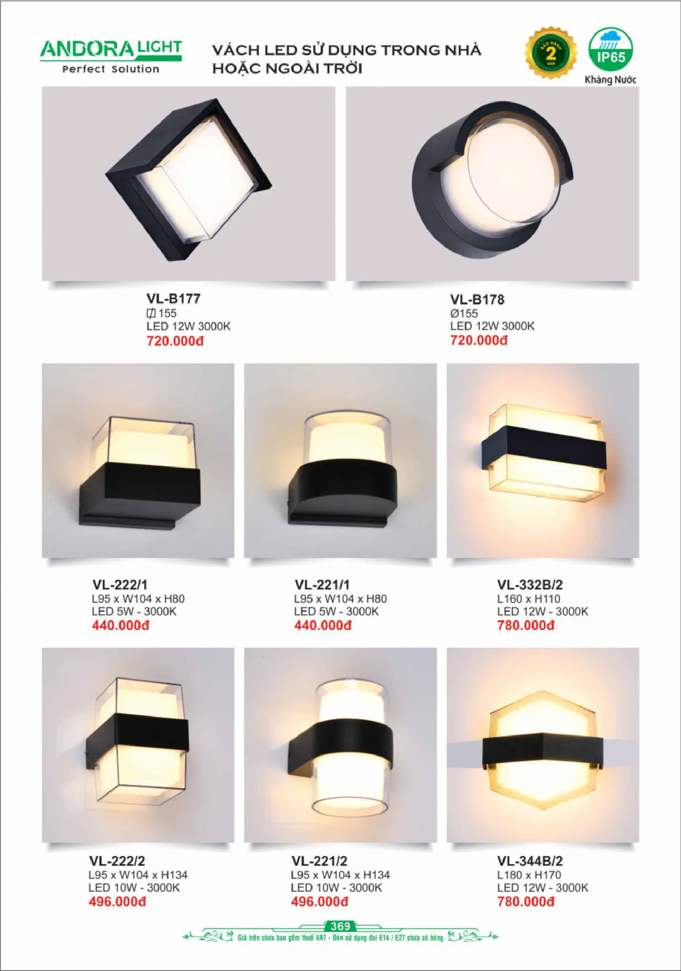 Catalogue Đèn Trang Trí ANDORA 2025 - Trang 370)