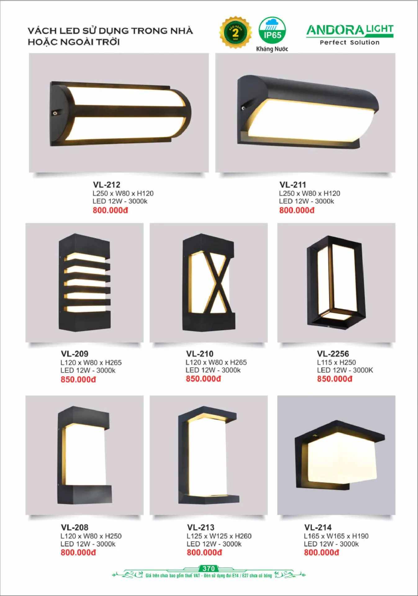 Catalogue Đèn Trang Trí ANDORA 2025 - Trang 371)