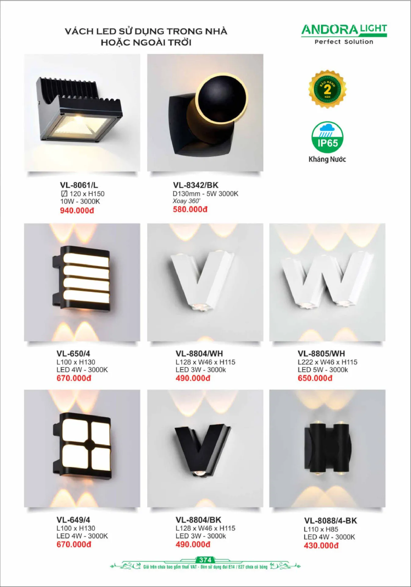 Catalogue Đèn Trang Trí ANDORA 2025 - Trang 375)