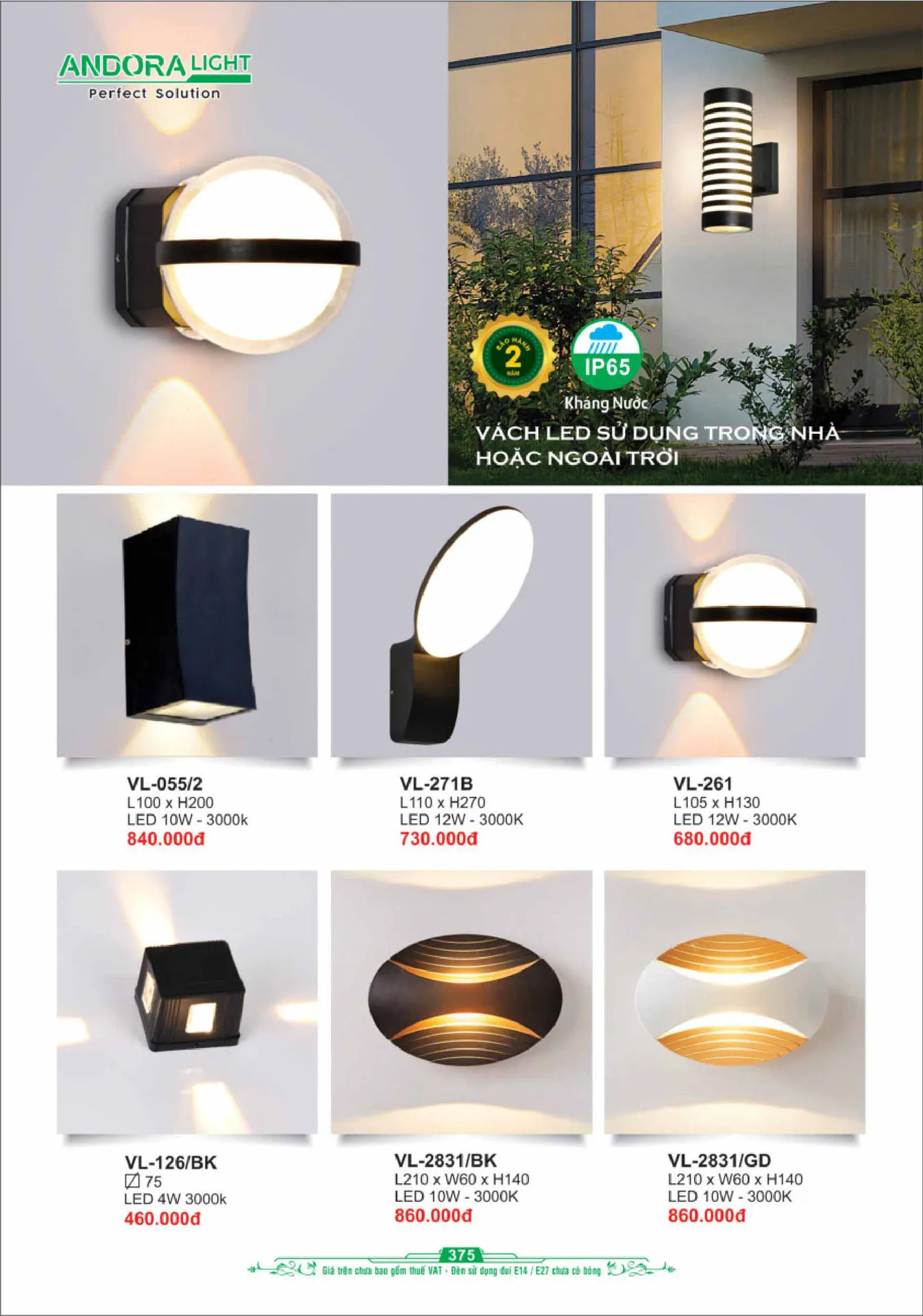 Catalogue Đèn Trang Trí ANDORA 2025 - Trang 376)