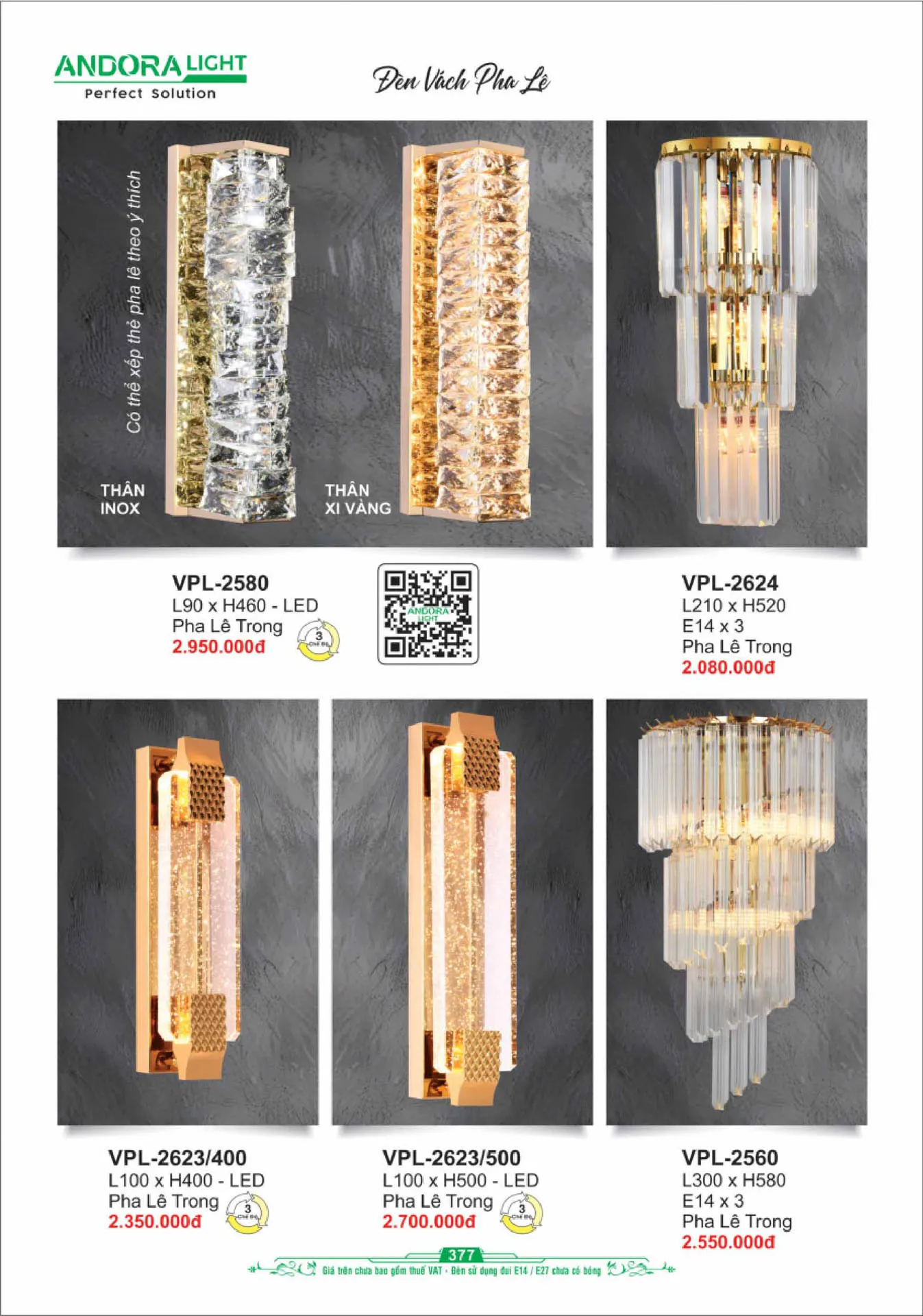 Catalogue Đèn Trang Trí ANDORA 2025 - Trang 378)