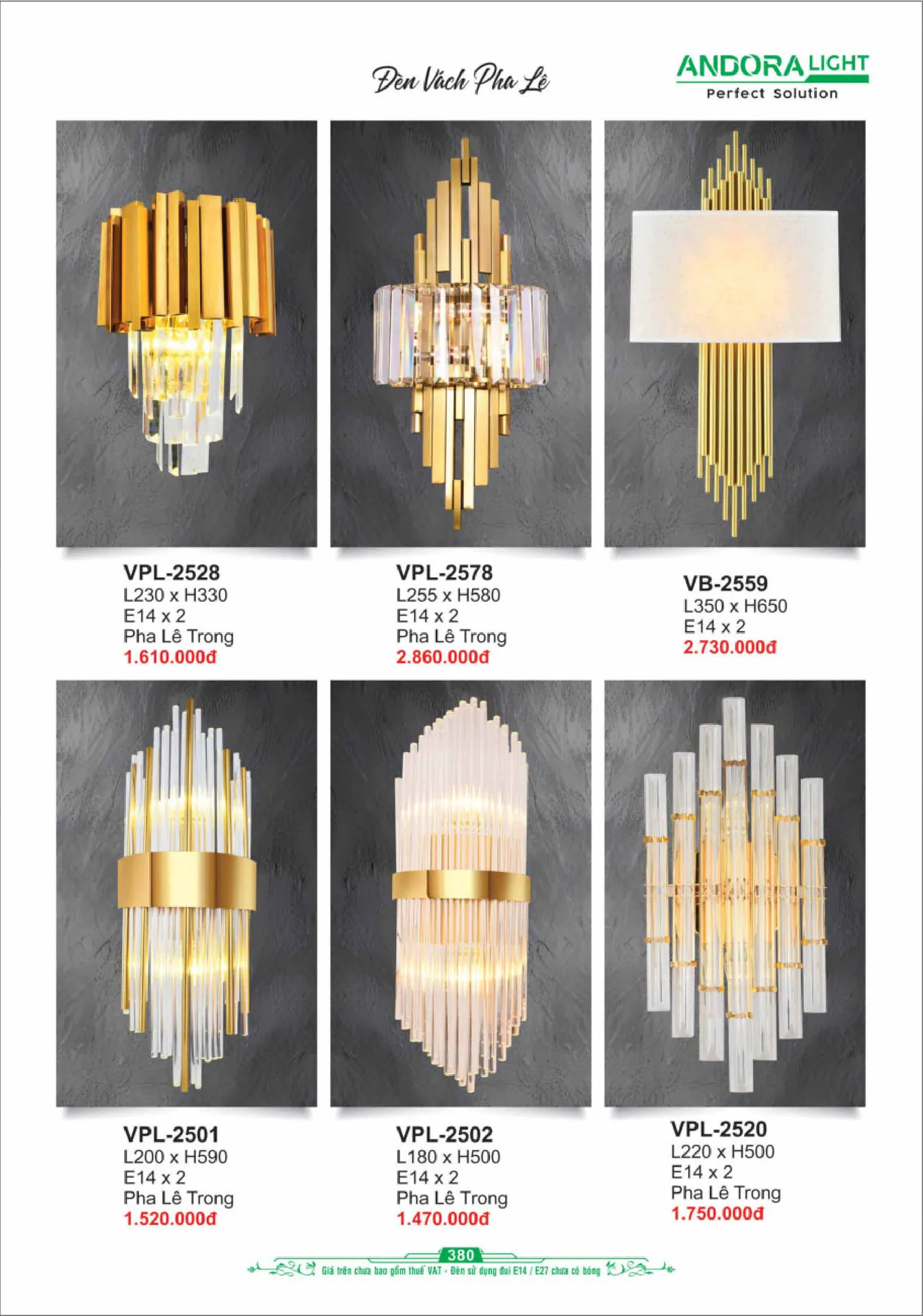Catalogue Đèn Trang Trí ANDORA 2025 - Trang 381)