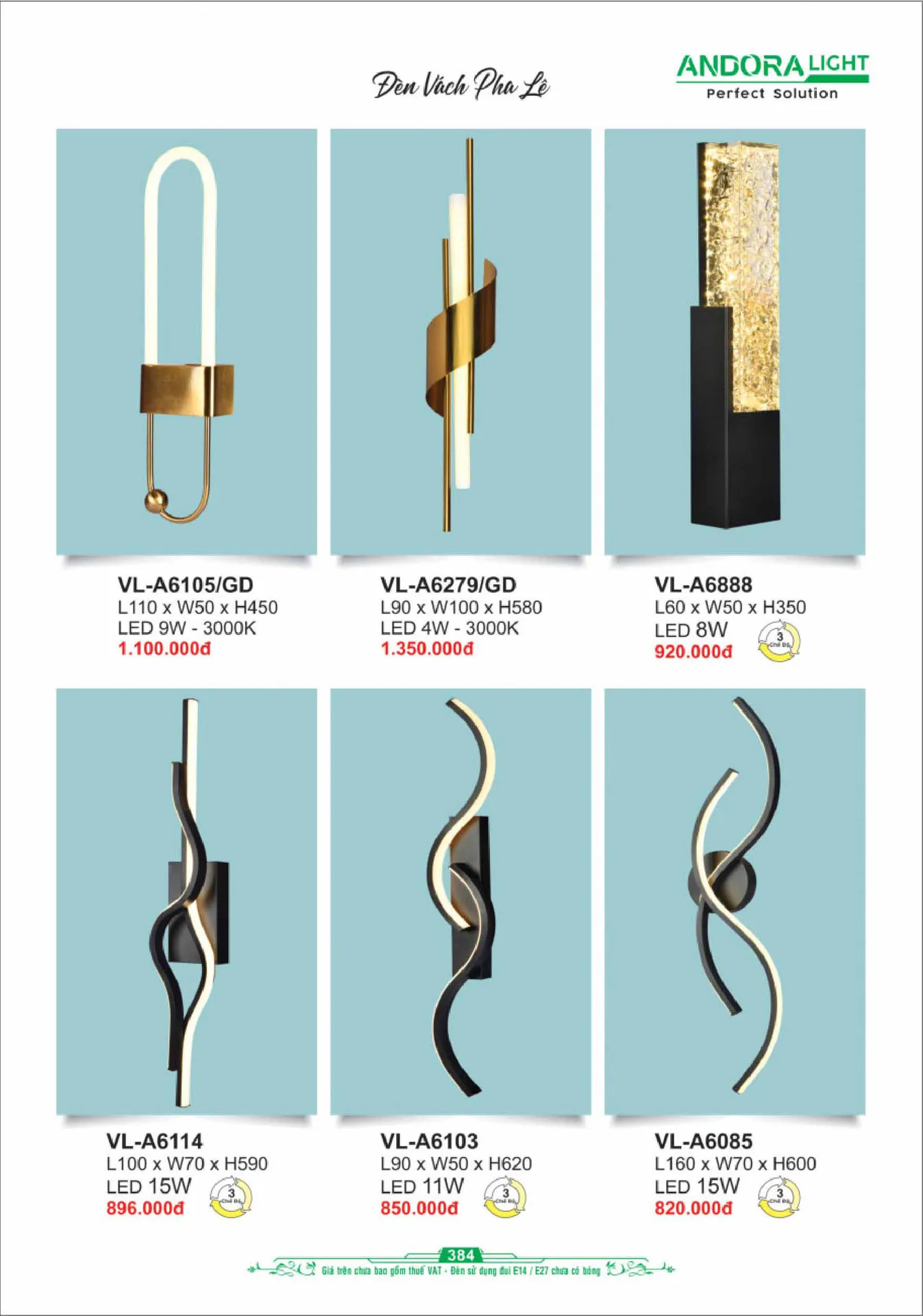Catalogue Đèn Trang Trí ANDORA 2025 - Trang 385)