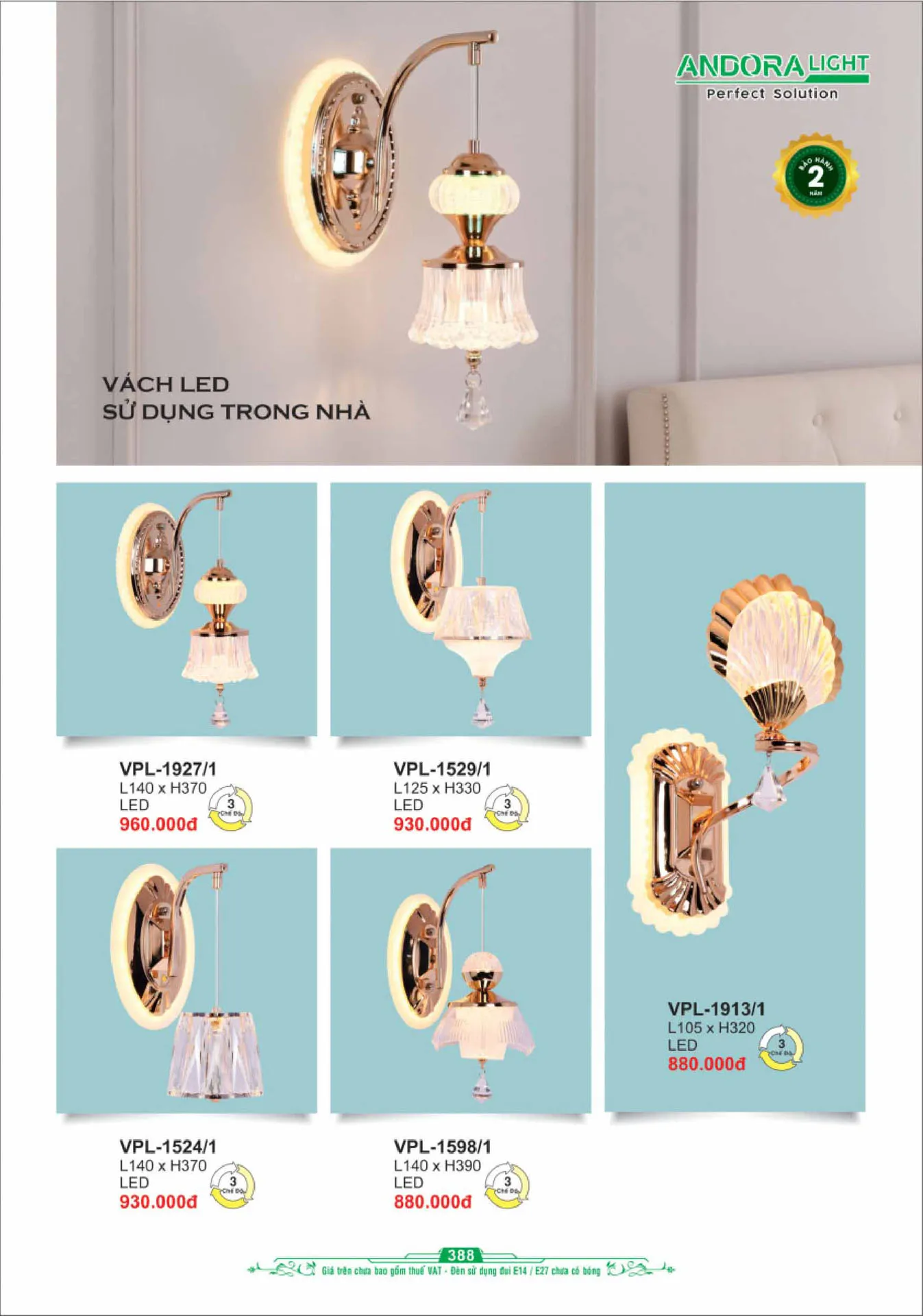 Catalogue Đèn Trang Trí ANDORA 2025 - Trang 389)