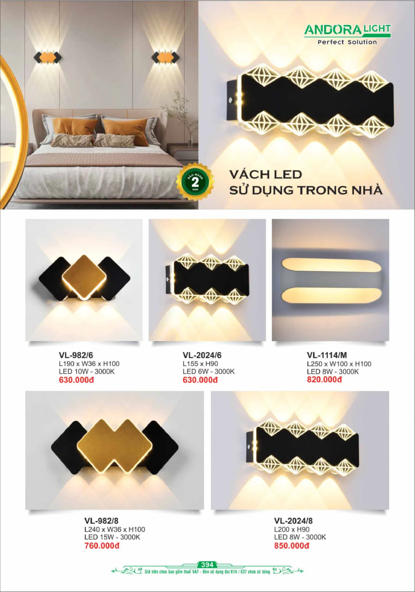 Catalogue Đèn Trang Trí ANDORA 2025 - Trang 395)