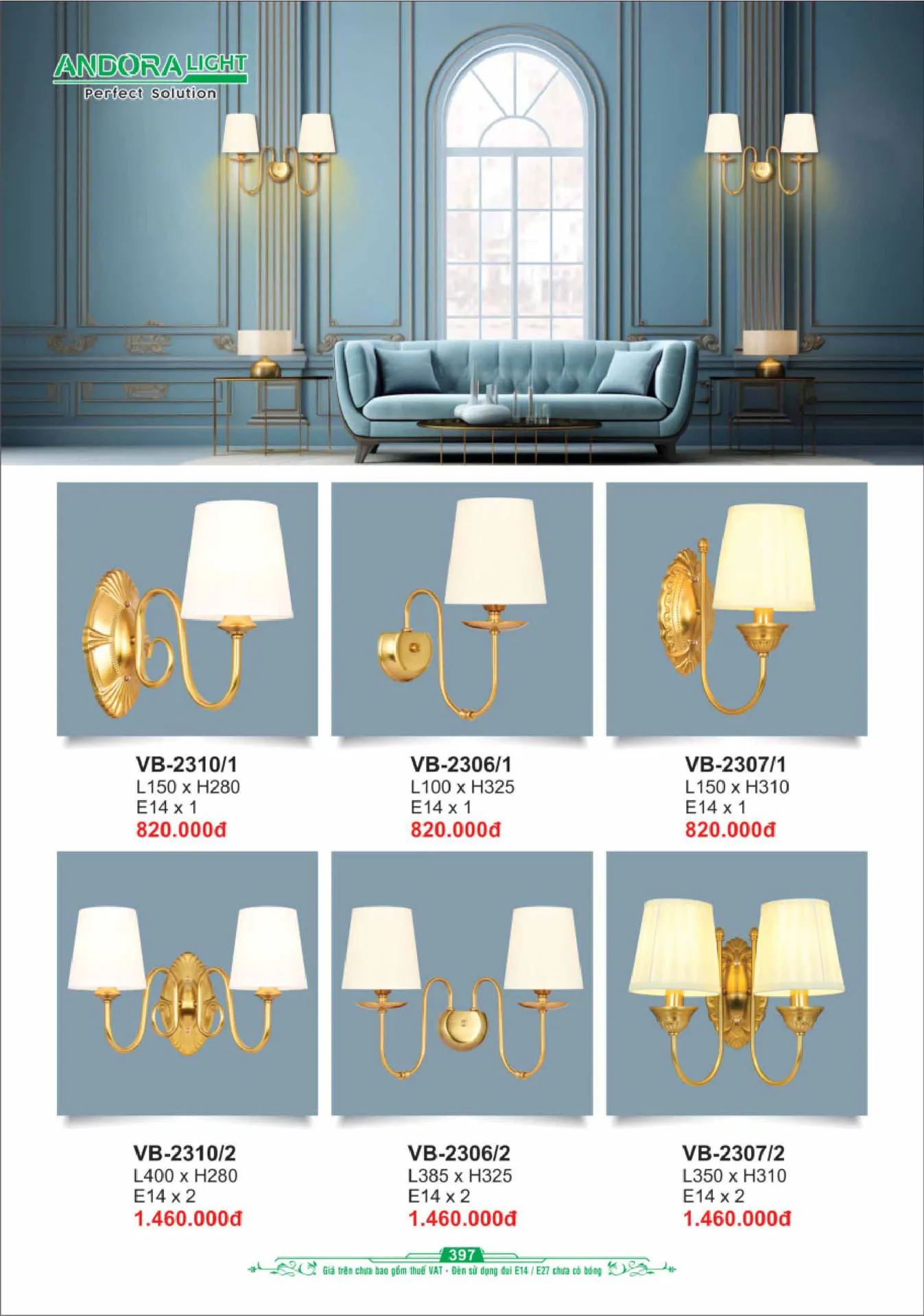 Catalogue Đèn Trang Trí ANDORA 2025 - Trang 398)