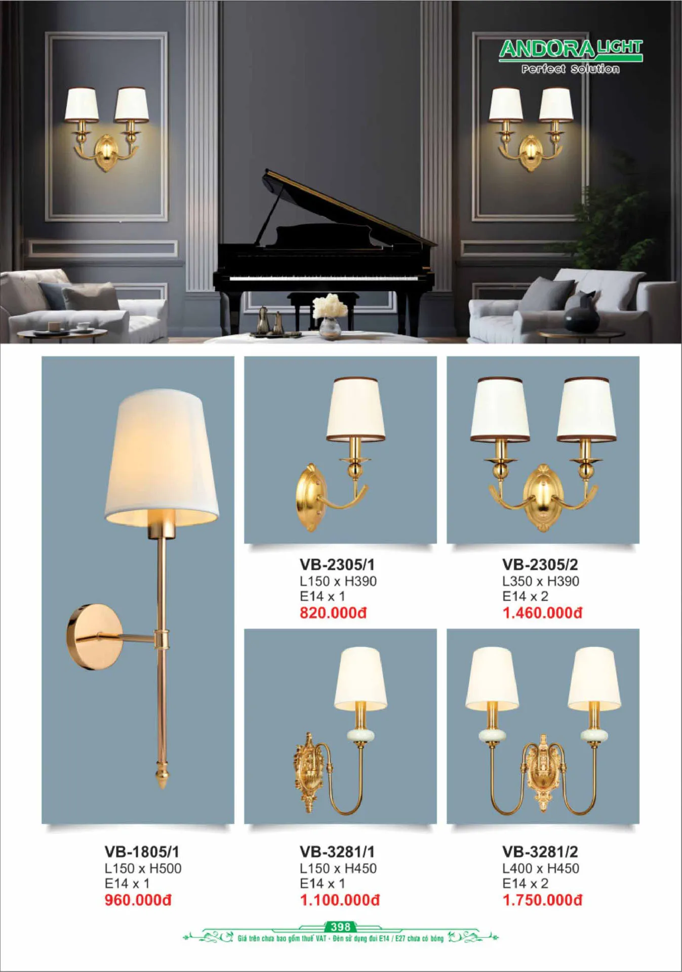 Catalogue Đèn Trang Trí ANDORA 2025 - Trang 399)