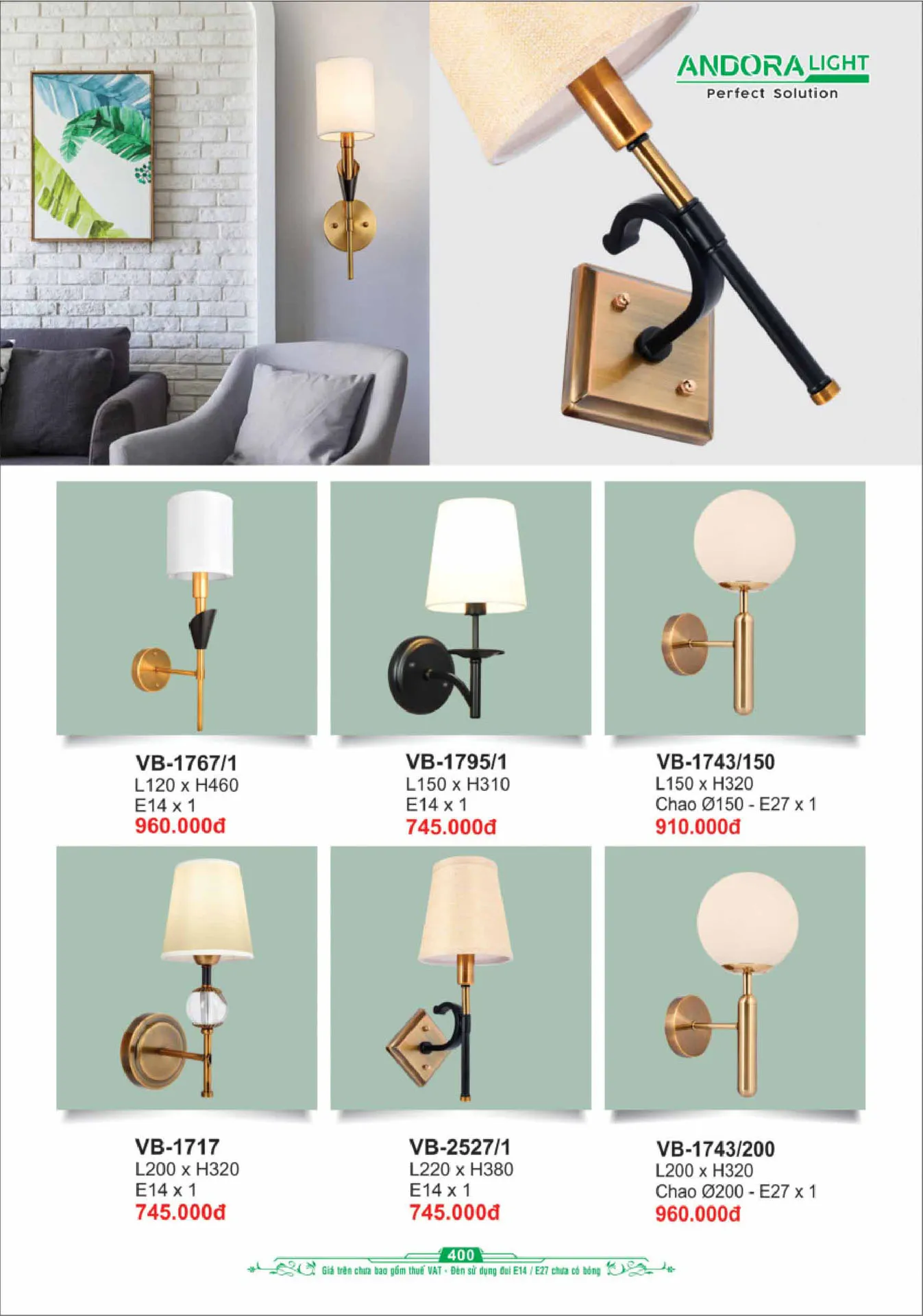 Catalogue Đèn Trang Trí ANDORA 2025 - Trang 401)