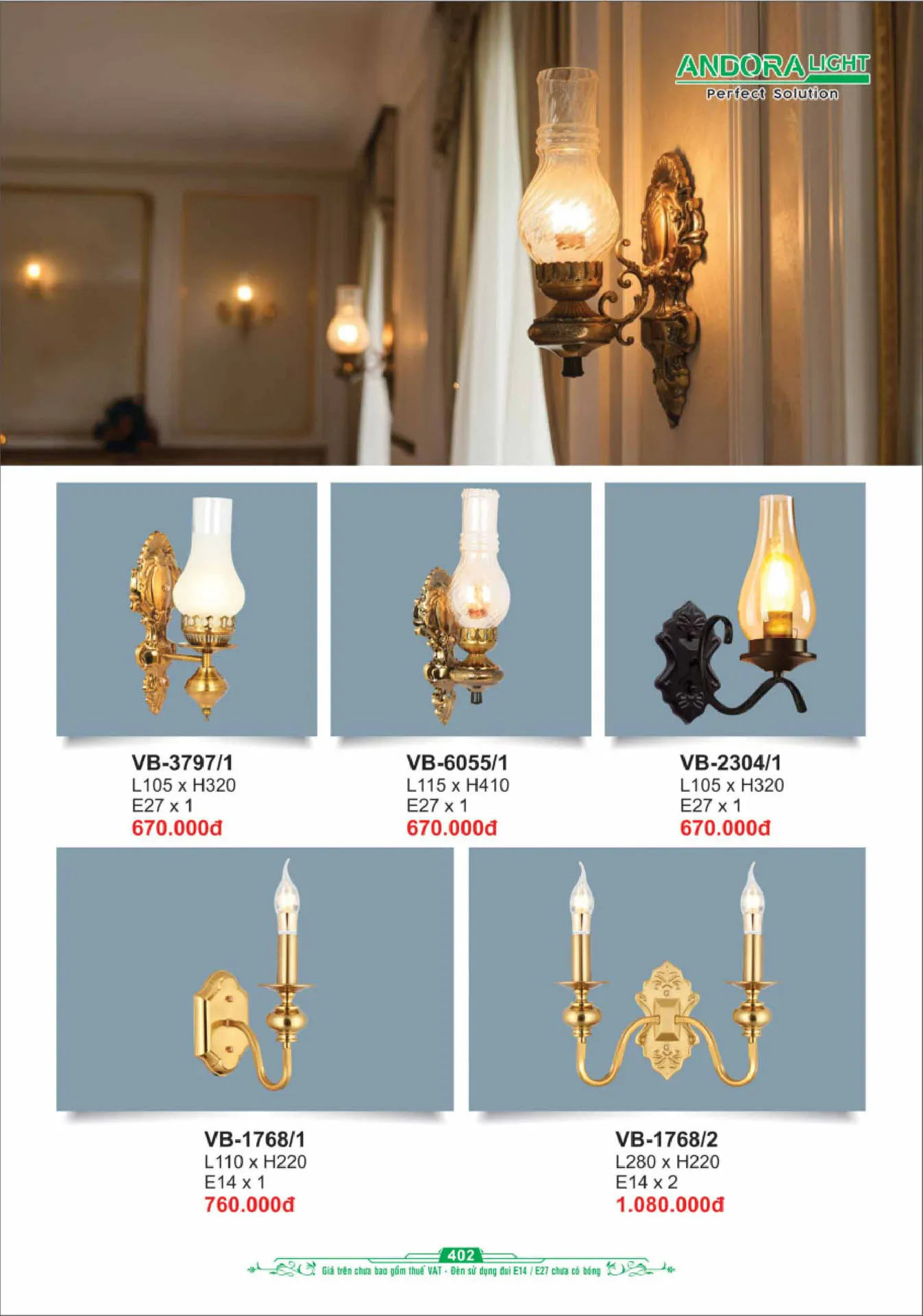 Catalogue Đèn Trang Trí ANDORA 2025 - Trang 403)