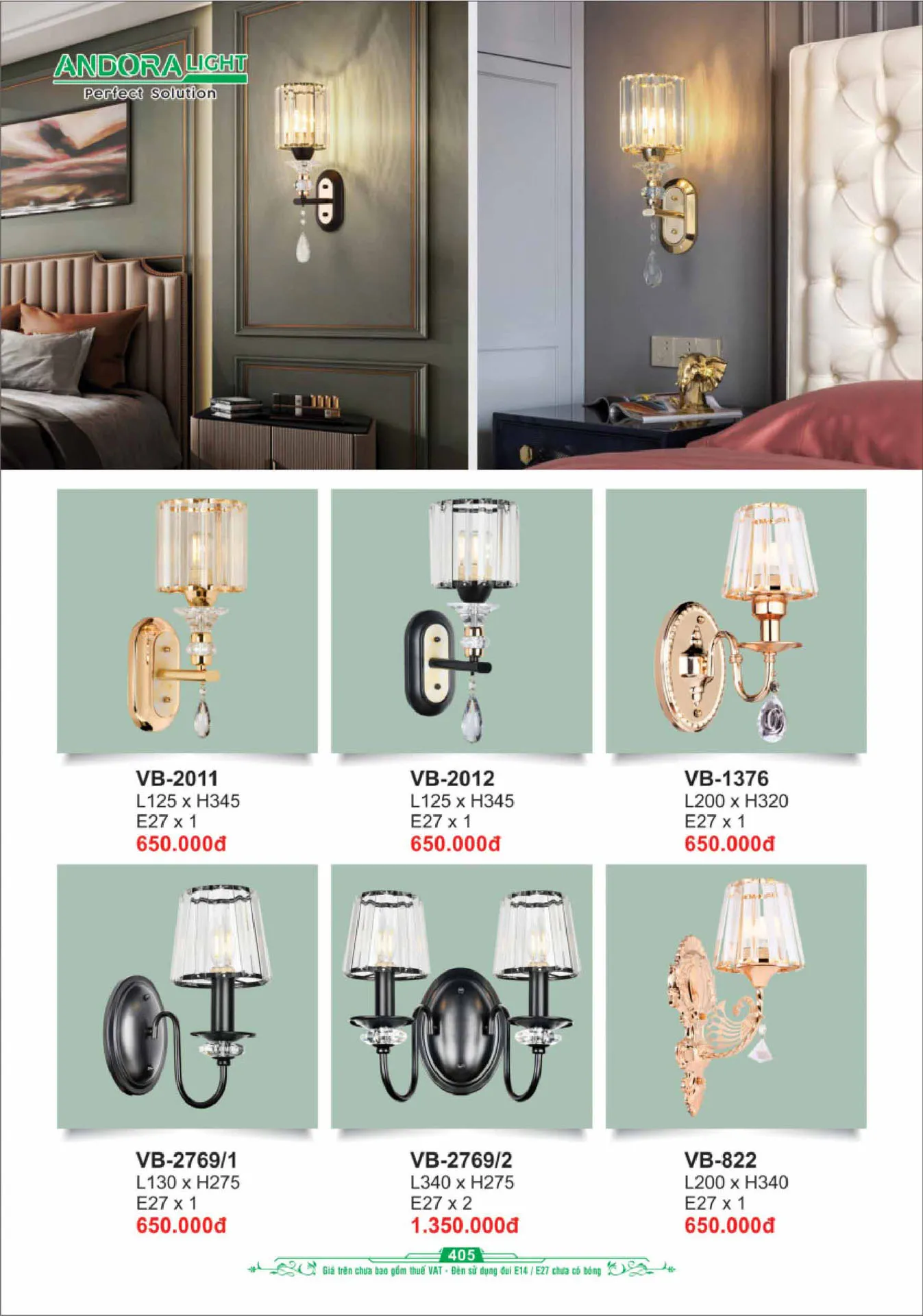 Catalogue Đèn Trang Trí ANDORA 2025 - Trang 406)