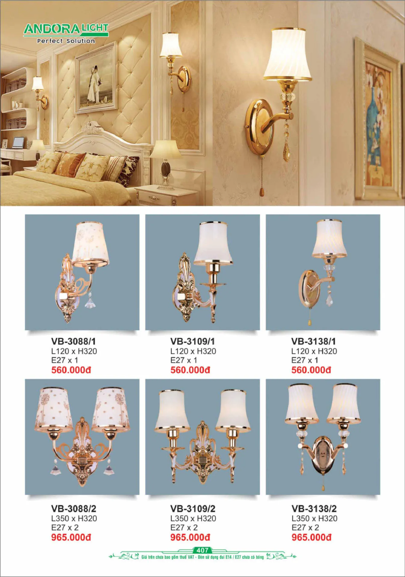Catalogue Đèn Trang Trí ANDORA 2025 - Trang 408)
