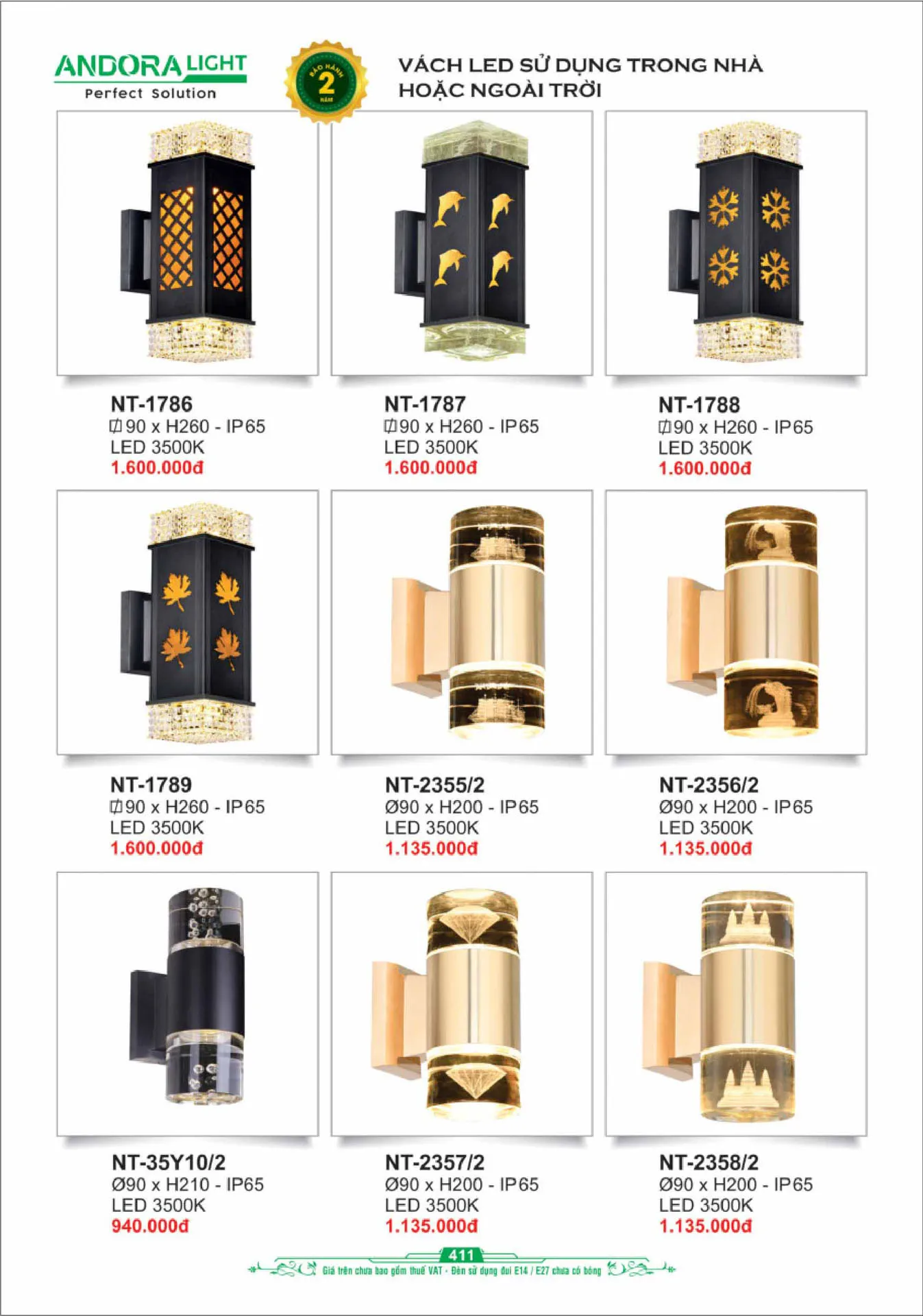 Catalogue Đèn Trang Trí ANDORA 2025 - Trang 412)