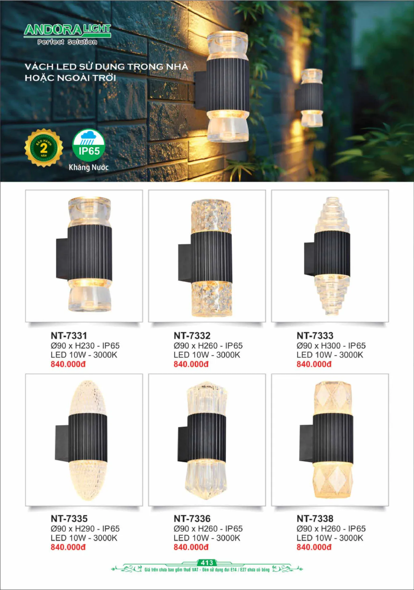 Catalogue Đèn Trang Trí ANDORA 2025 - Trang 414)