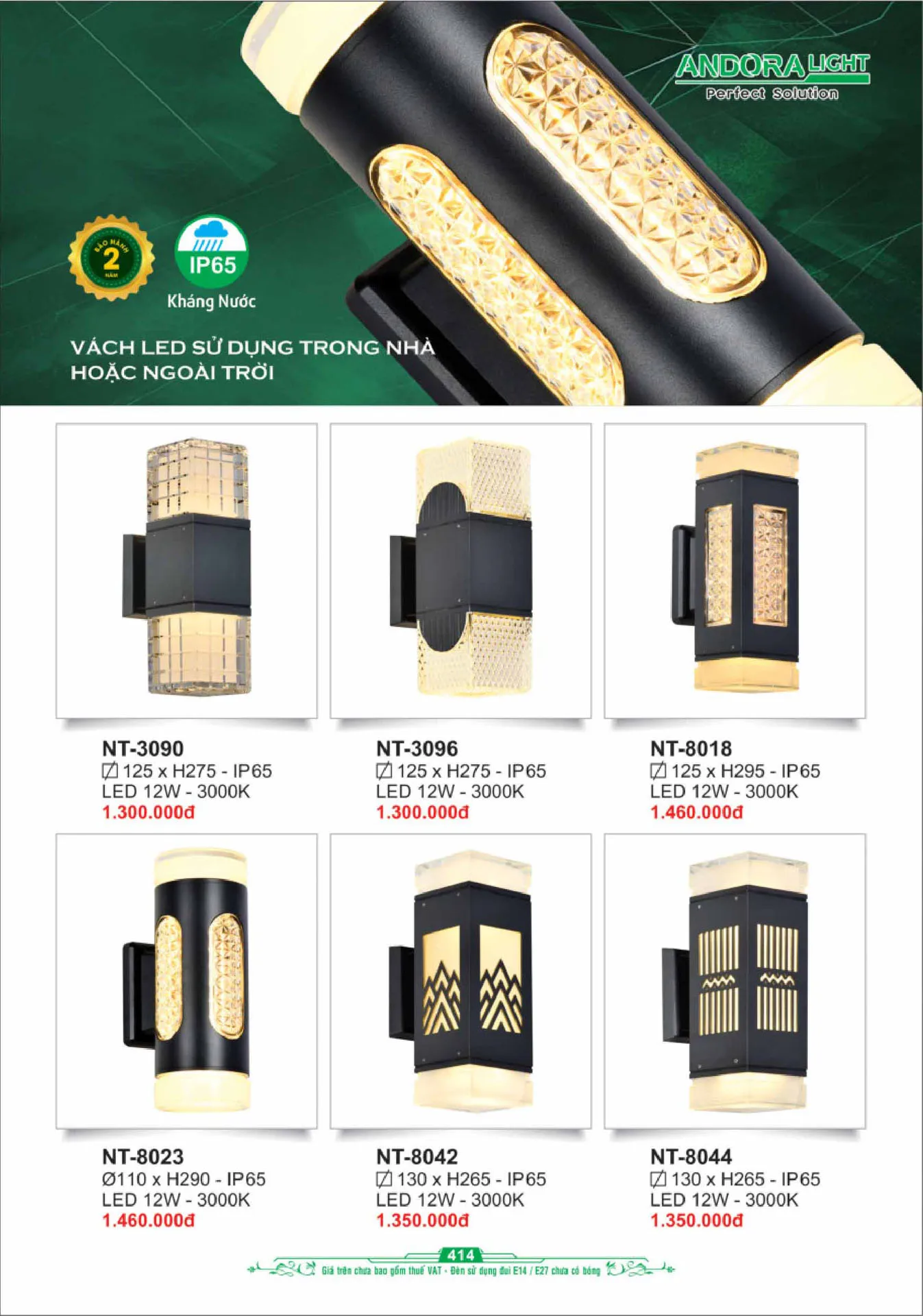 Catalogue Đèn Trang Trí ANDORA 2025 - Trang 415)