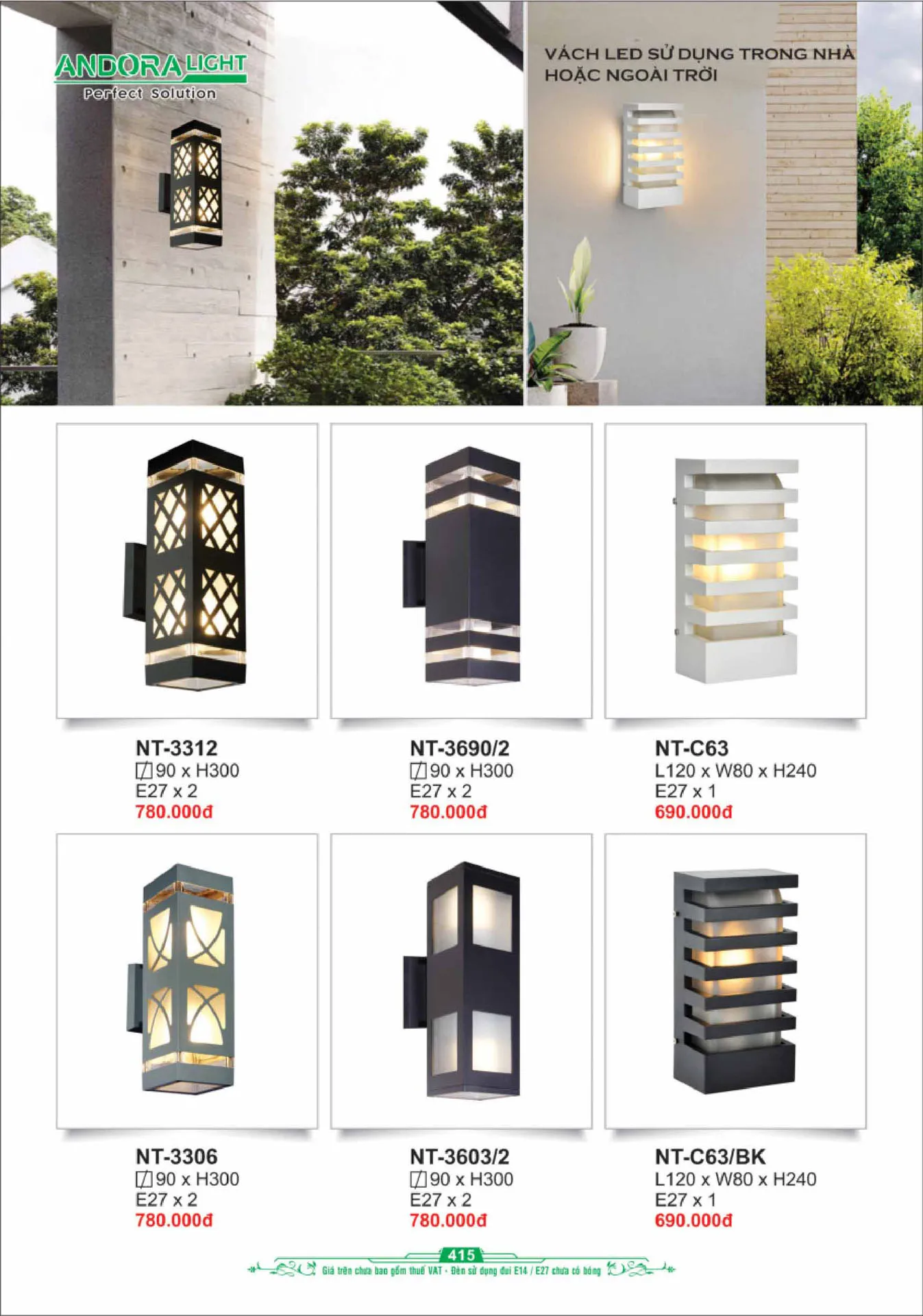 Catalogue Đèn Trang Trí ANDORA 2025 - Trang 416)