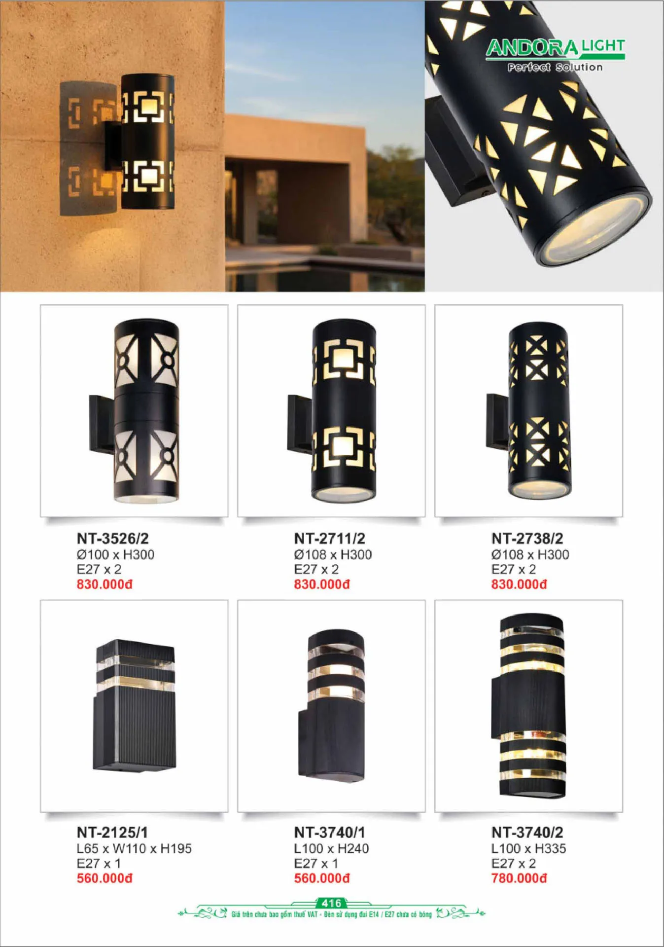 Catalogue Đèn Trang Trí ANDORA 2025 - Trang 417)