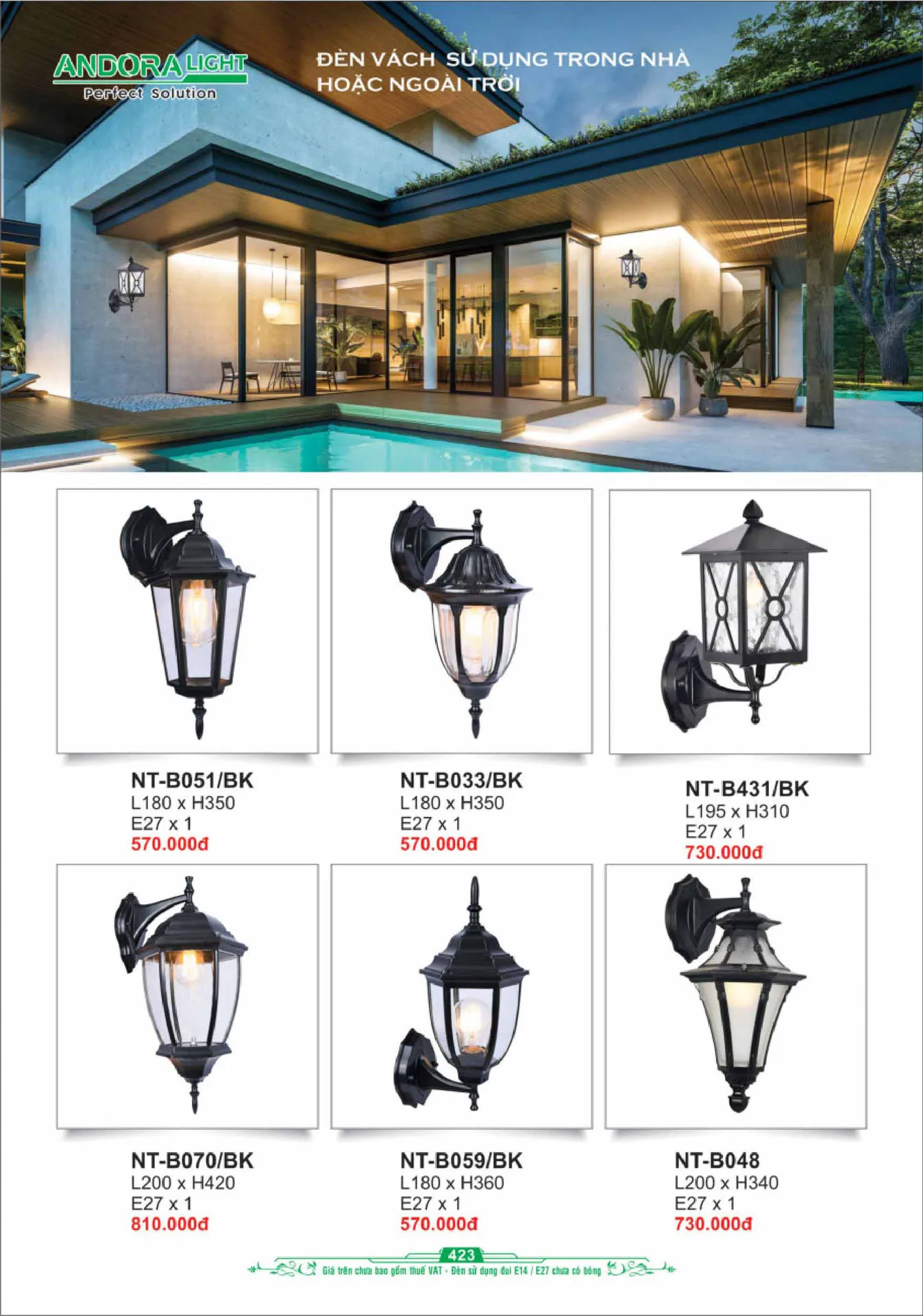 Catalogue Đèn Trang Trí ANDORA 2025 - Trang 424)