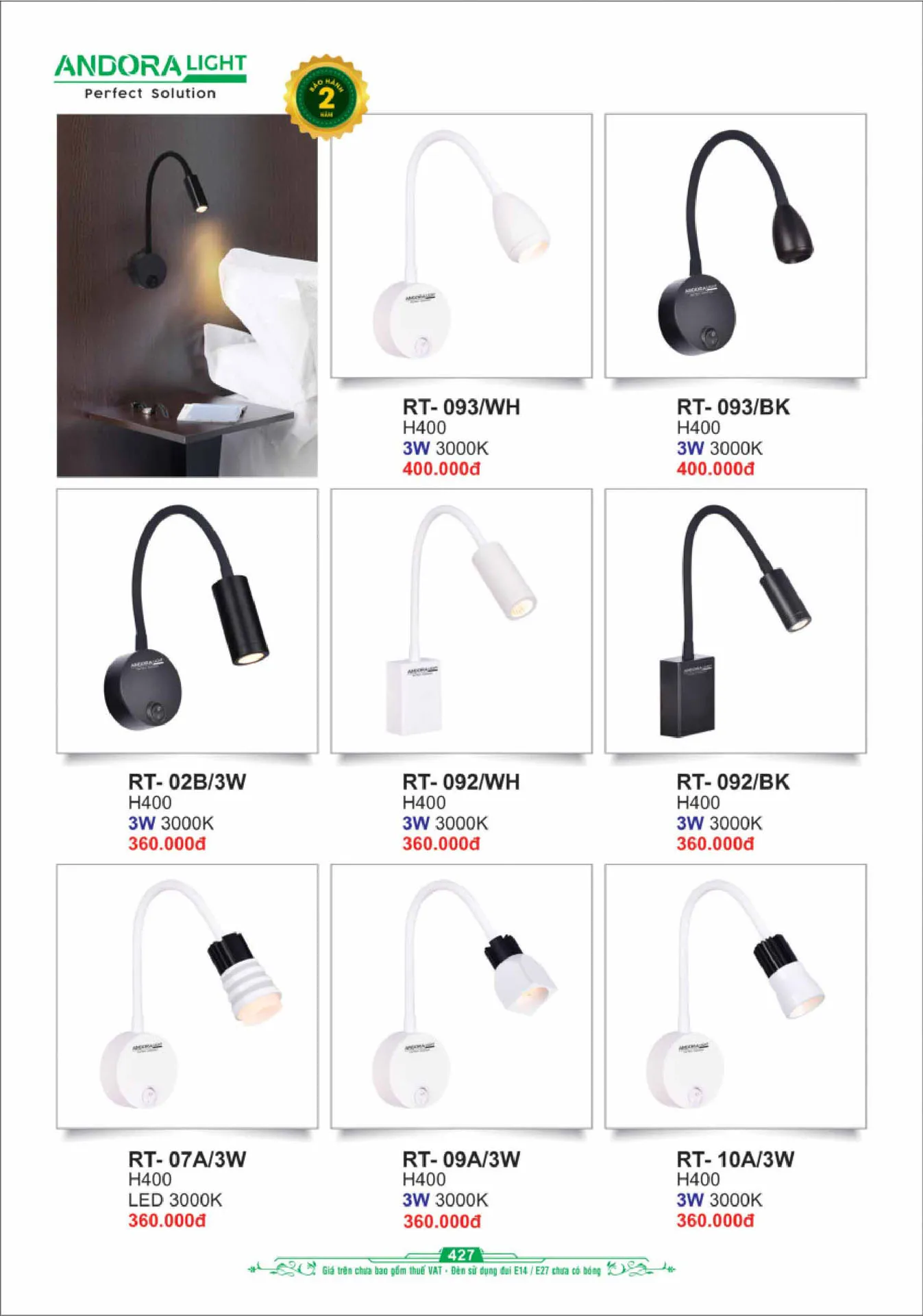 Catalogue Đèn Trang Trí ANDORA 2025 - Trang 428)