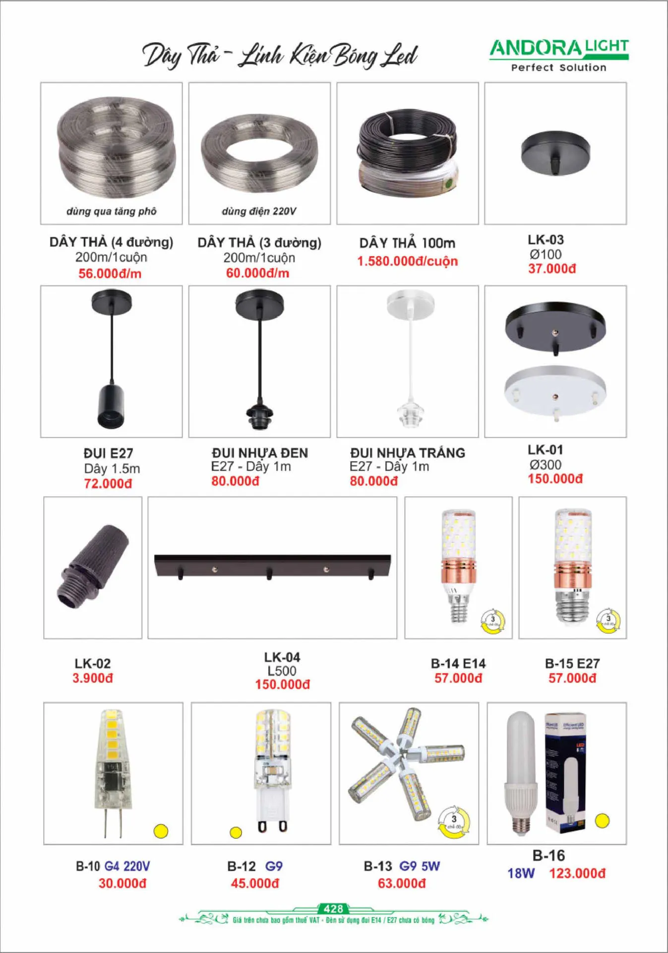 Catalogue Đèn Trang Trí ANDORA 2025 - Trang 429)