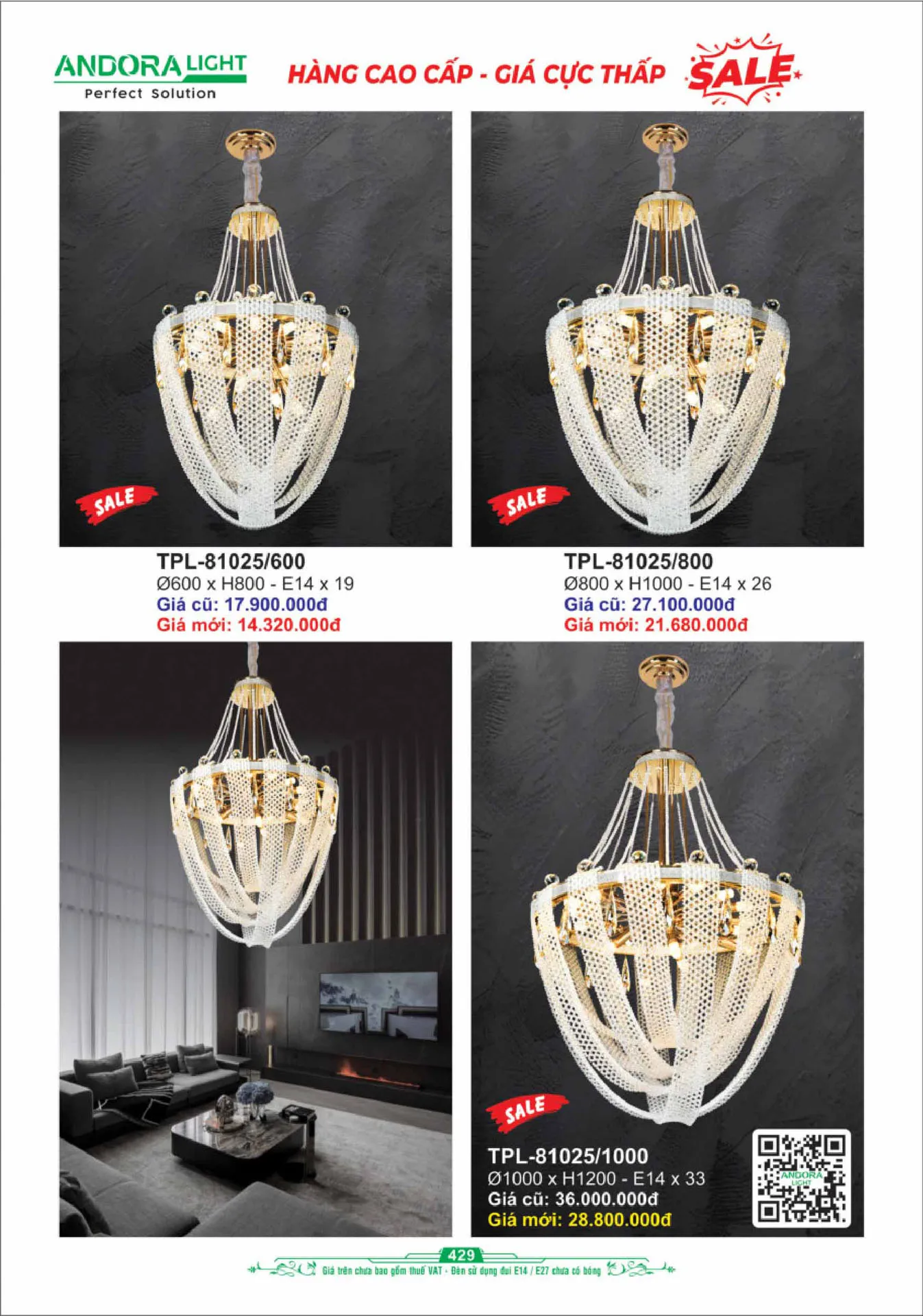 Catalogue Đèn Trang Trí ANDORA 2025 - Trang 430)