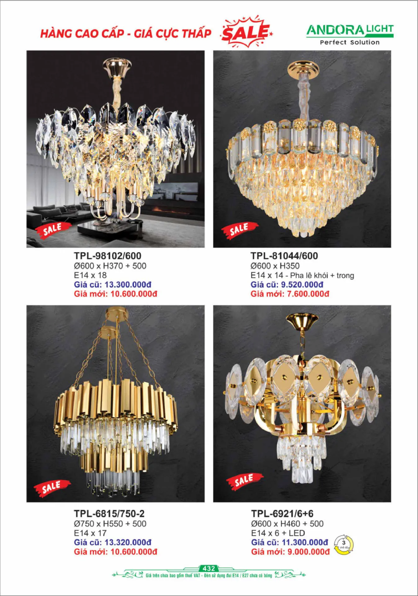Catalogue Đèn Trang Trí ANDORA 2025 - Trang 433)