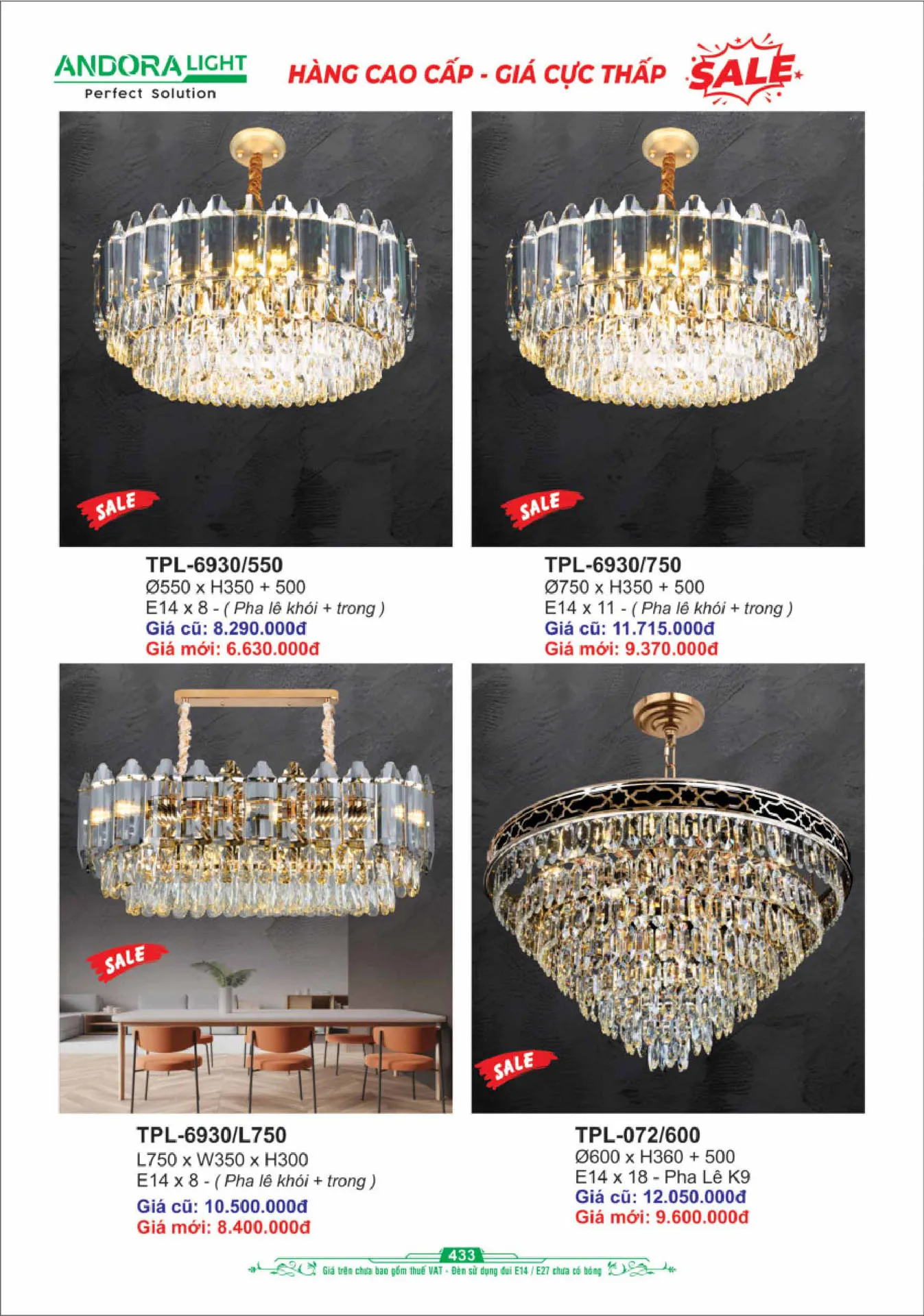 Catalogue Đèn Trang Trí ANDORA 2025 - Trang 434)