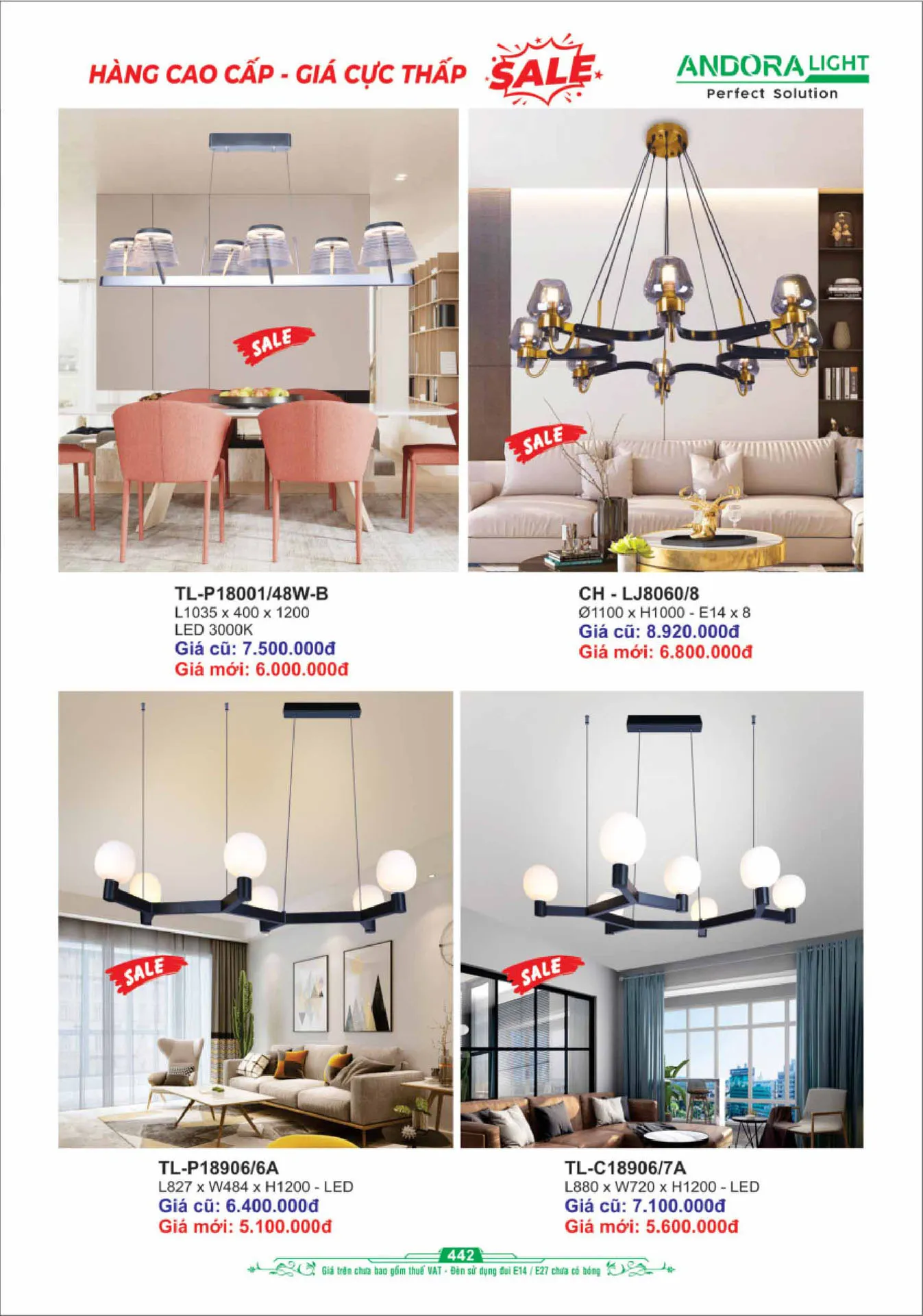 Catalogue Đèn Trang Trí ANDORA 2025 - Trang 443)