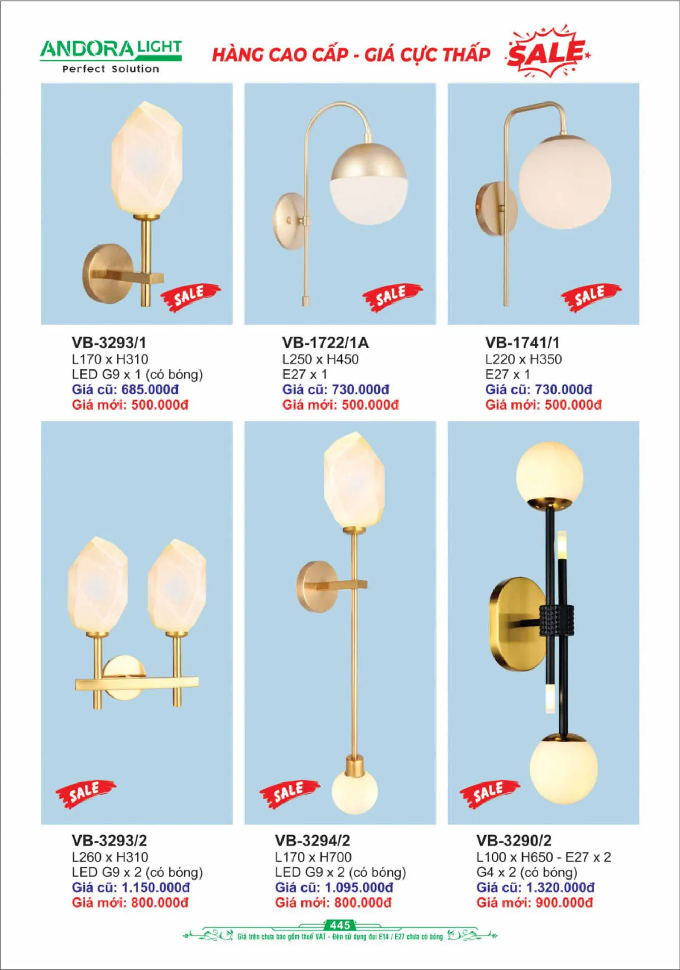 Catalogue Đèn Trang Trí ANDORA 2025 - Trang 446)