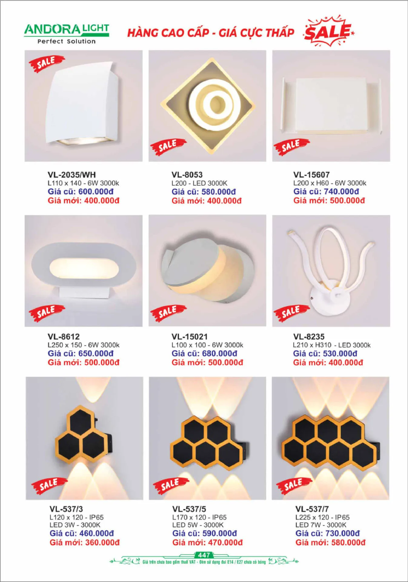 Catalogue Đèn Trang Trí ANDORA 2025 - Trang 448)