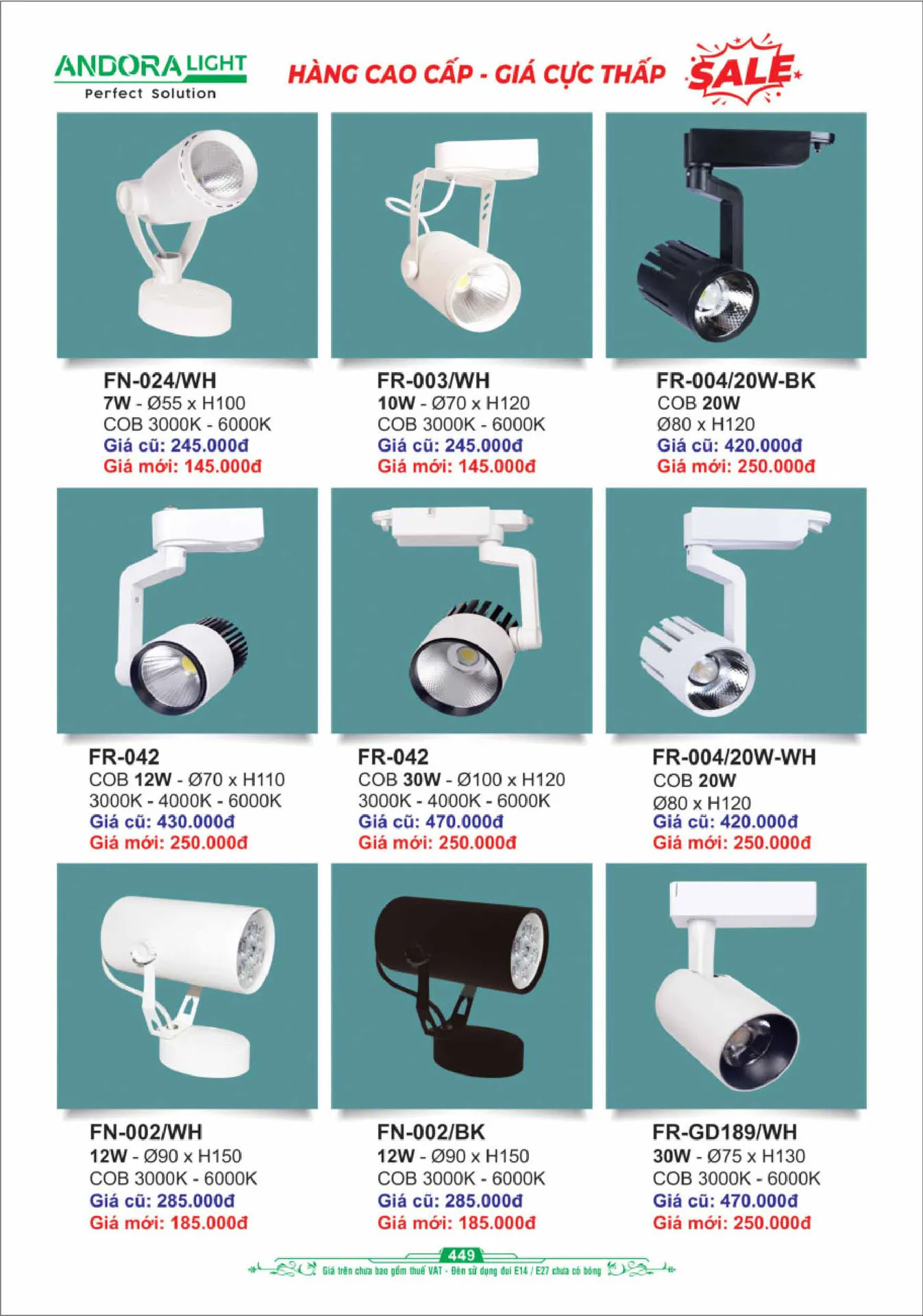 Catalogue Đèn Trang Trí ANDORA 2025 - Trang 450)