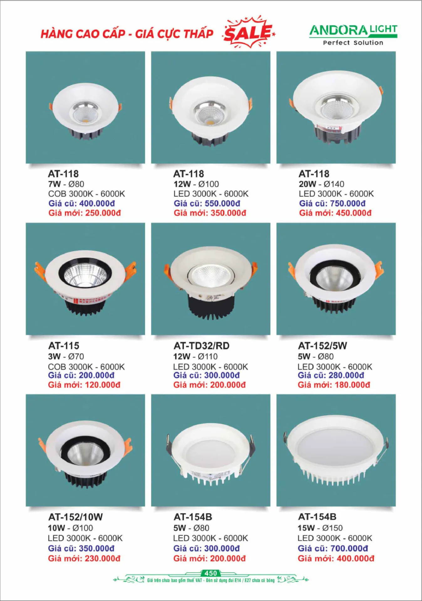 Catalogue Đèn Trang Trí ANDORA 2025 - Trang 451)