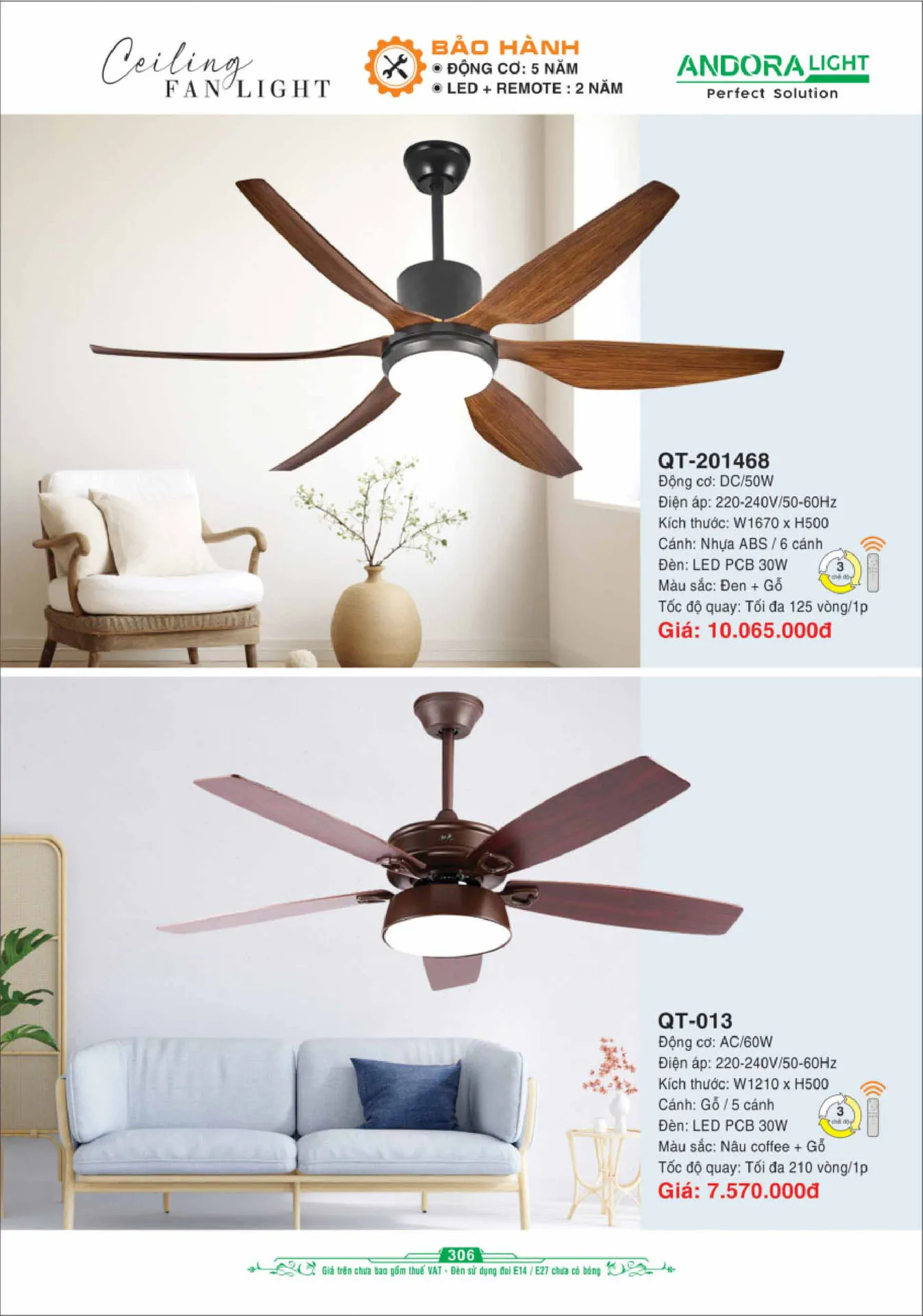 Tổng hợp Quạt đèn trang trí Andora mới nhất 2026 - Trang 14)