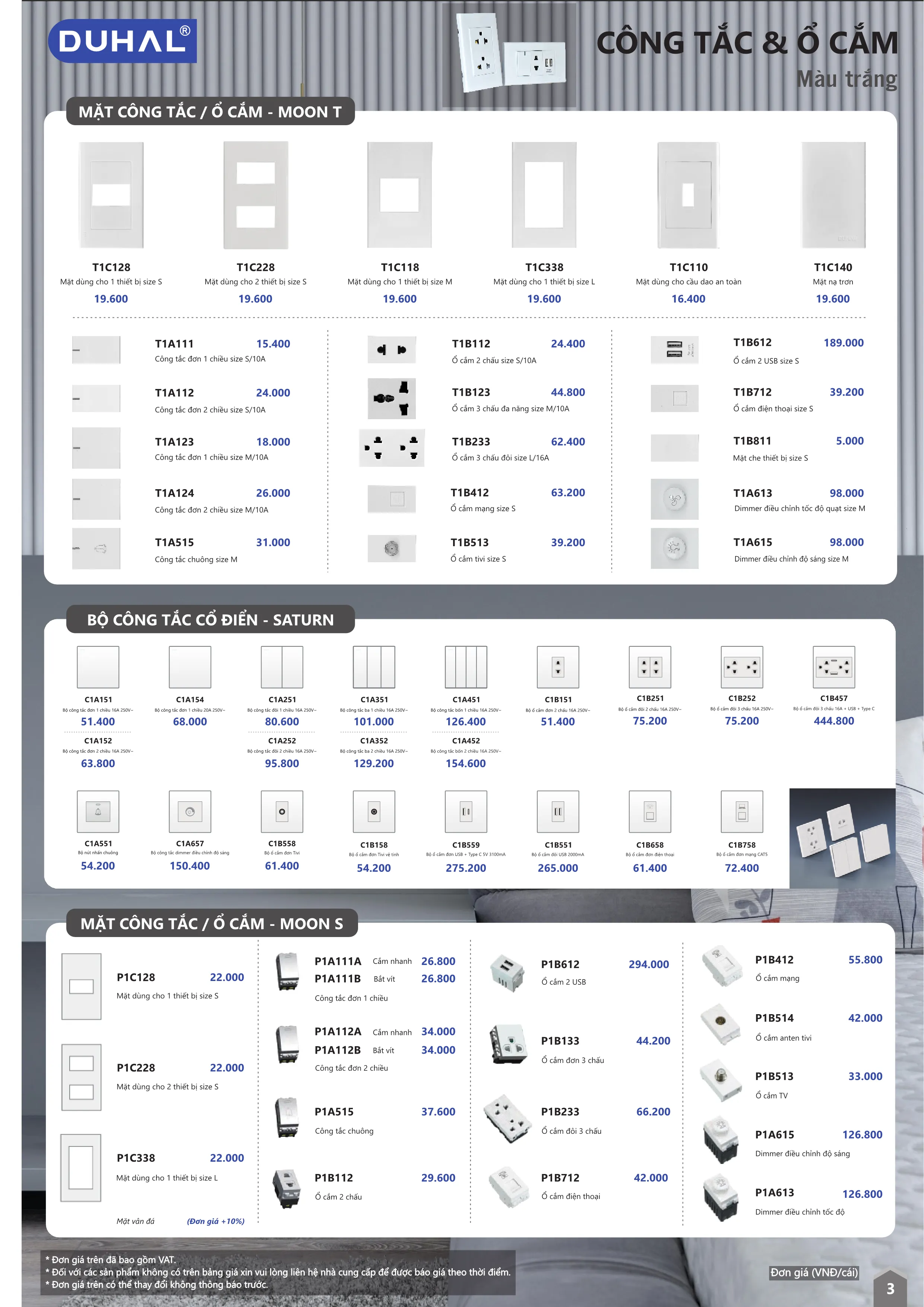 Bảng Giá thiết bị điện Duhal T06/2025 (bản dân dụng) - Trang 3)