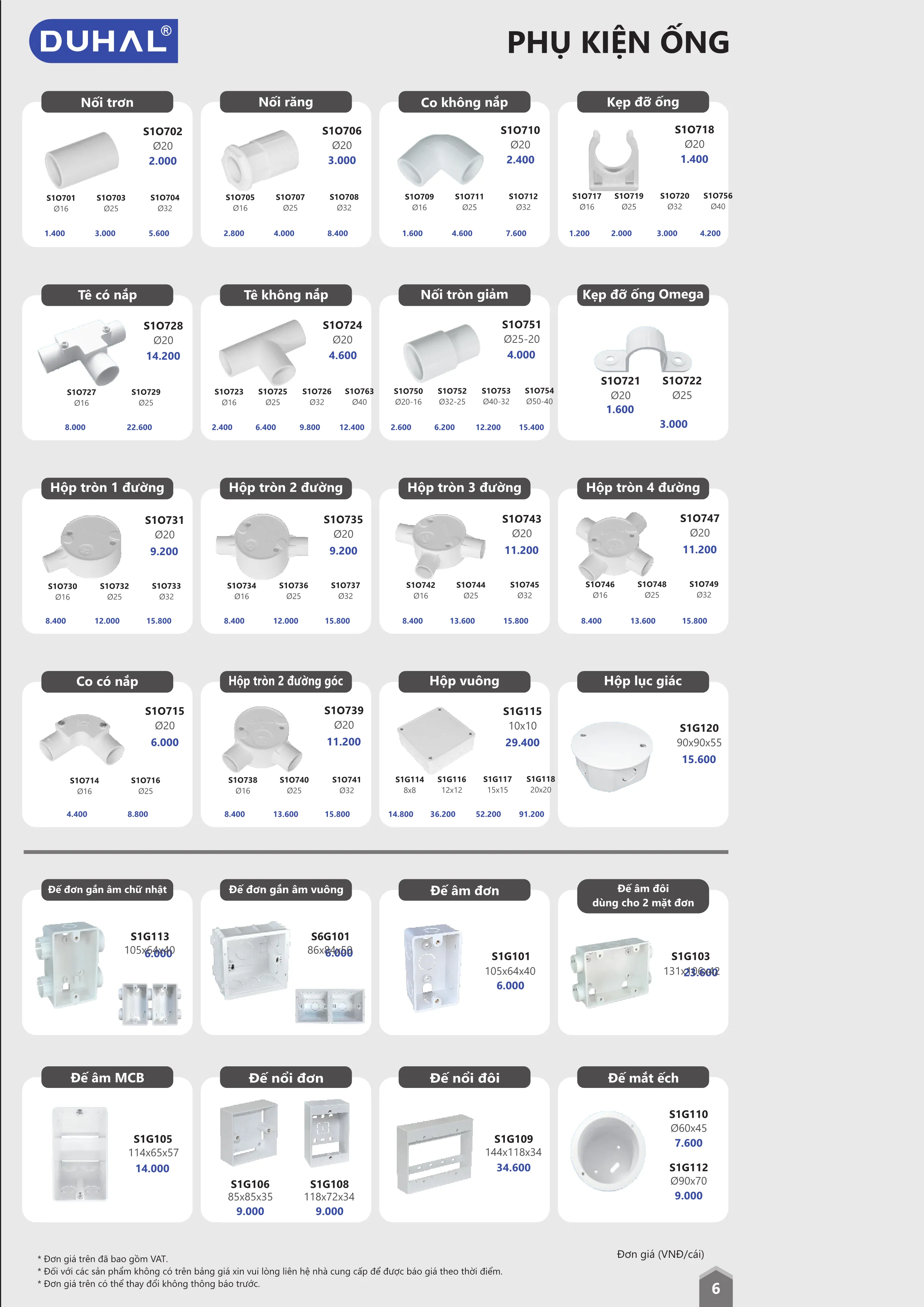 Bảng Giá thiết bị điện Duhal T06/2025 (bản dân dụng) - Trang 6)