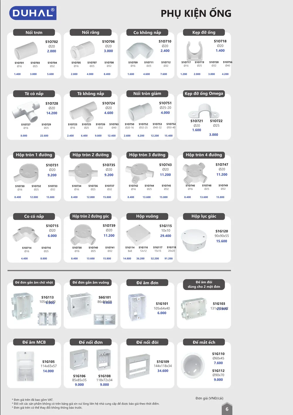 Bảng Giá thiết bị điện Duhal T06/2026 (bản dân dụng) - Trang 6)