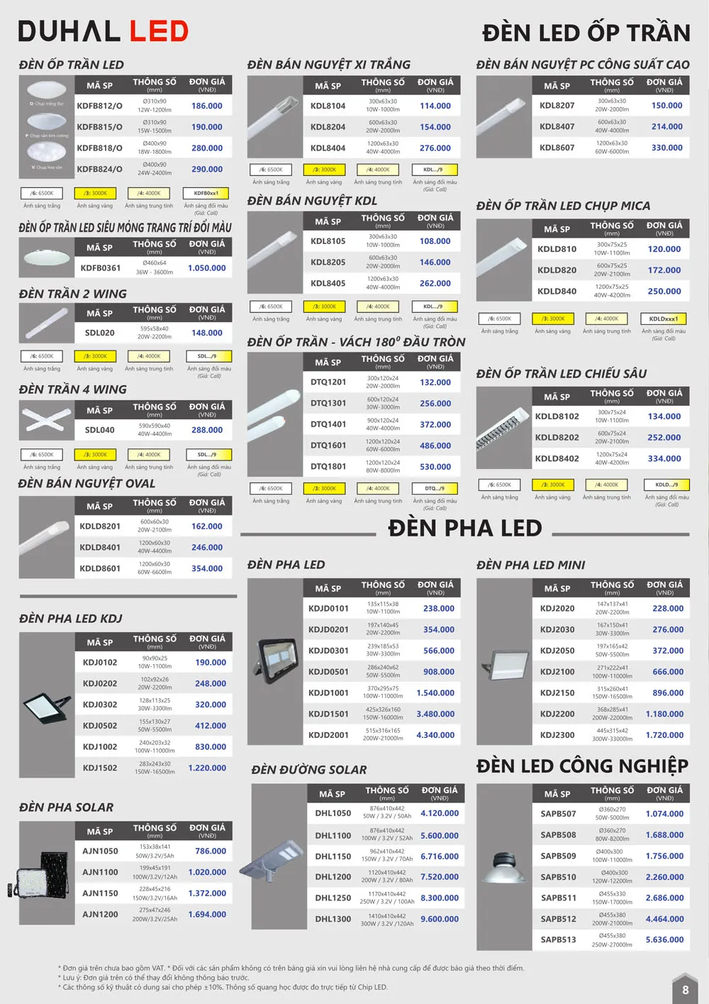 Bảng Giá thiết bị điện Duhal T06/2026 (bản dân dụng) - Trang 8)