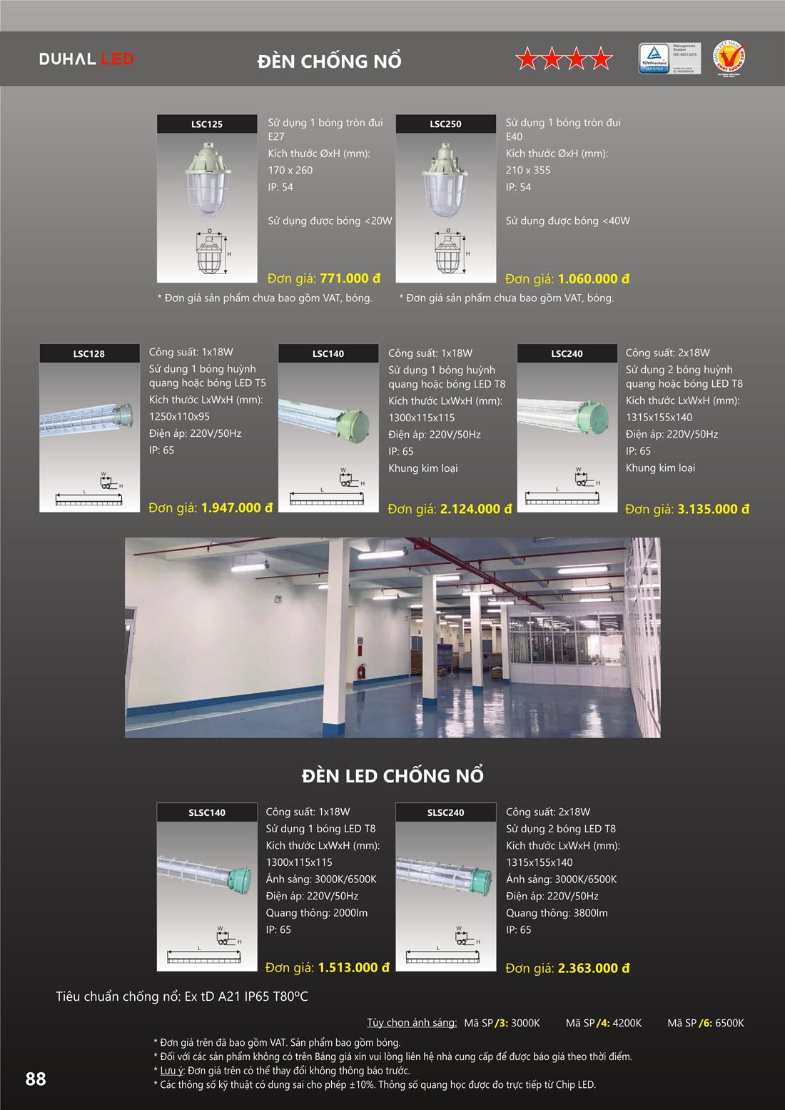 Bảng Giá Đèn DUHAL 2021 (tháng 11, Quyển A+B+C)
