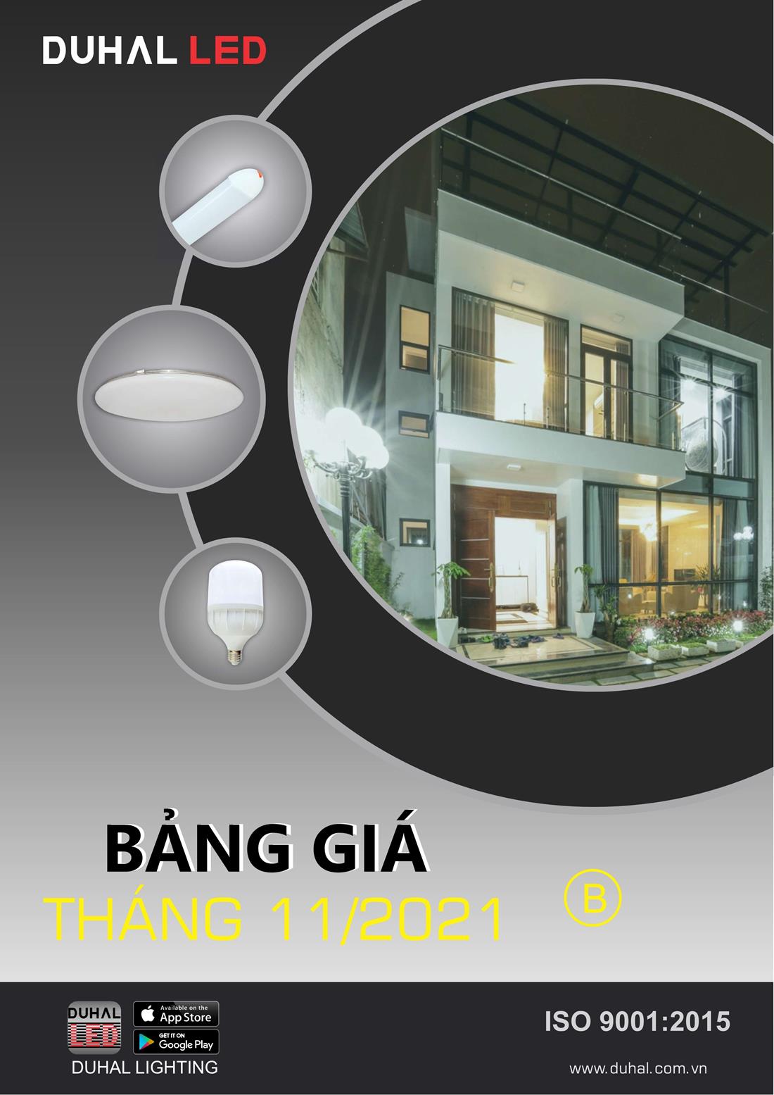 Bảng Giá Đèn DUHAL 2021 (tháng 11, Quyển A+B+C)