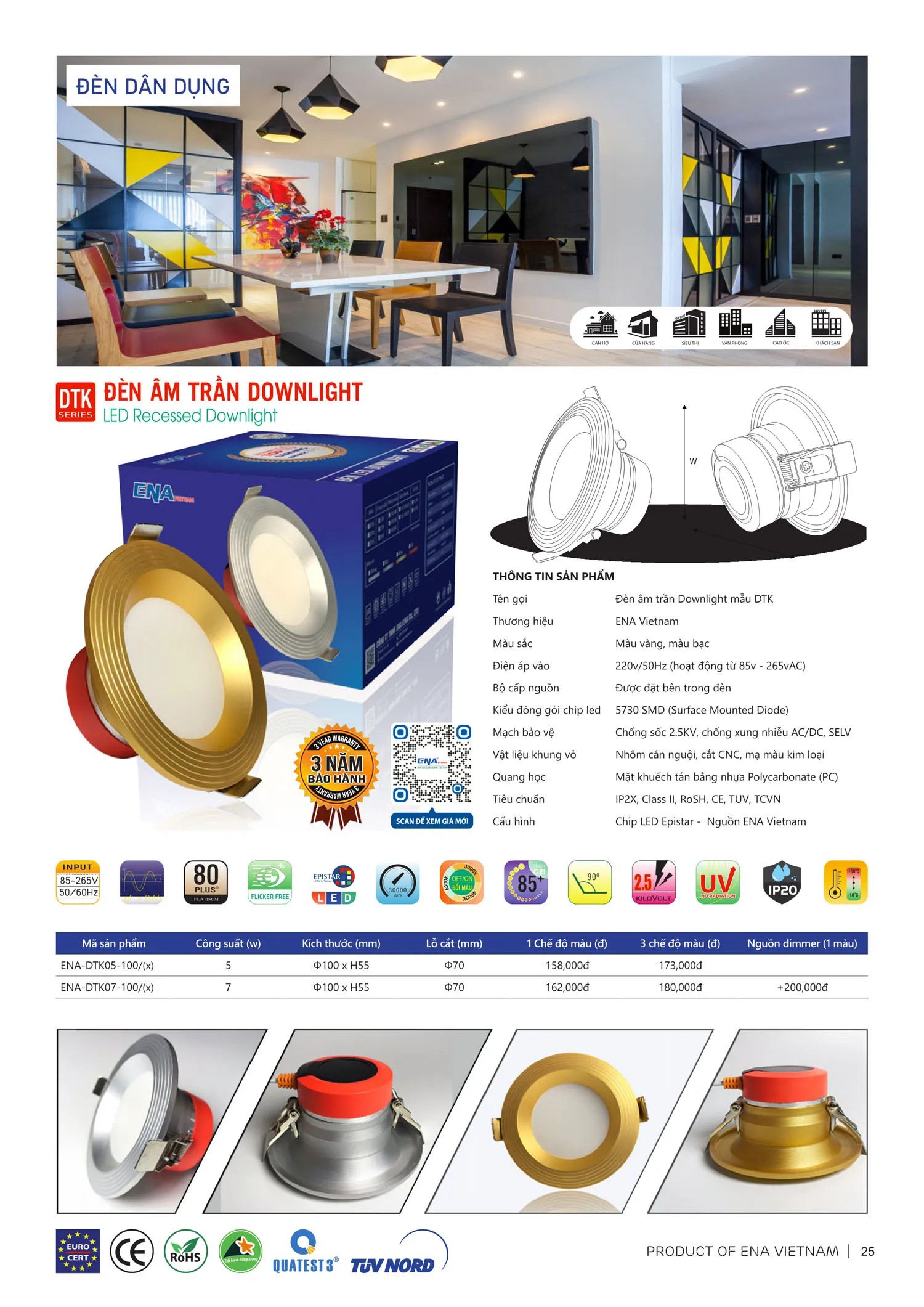 Bảng Giá Đèn Led ENA VIETNAM 2025 - Trang 25)