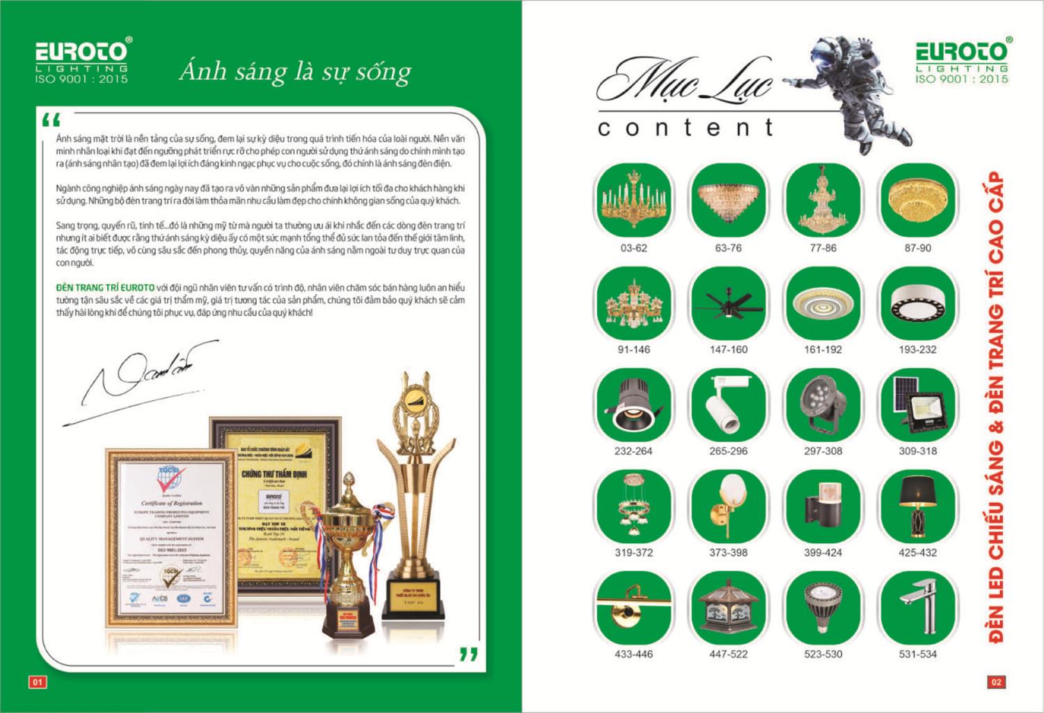 Catalogue Đèn Trang Trí EUROTO 2024 - Trang 2)