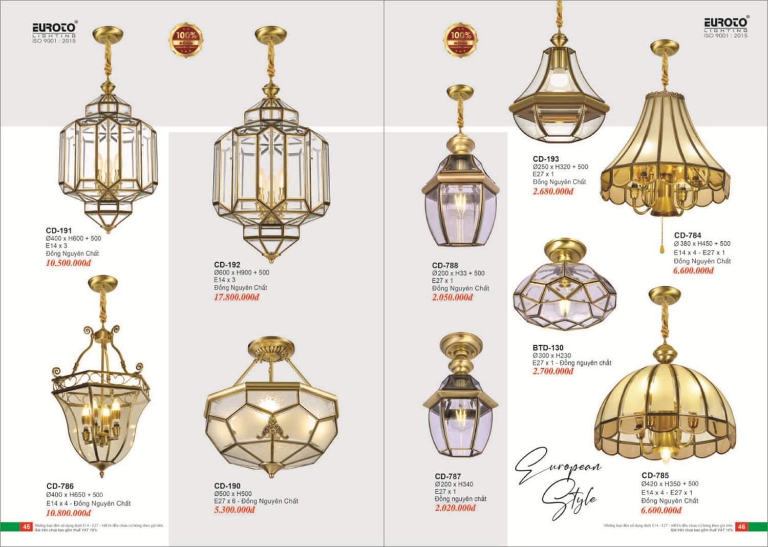 Catalogue Đèn Trang Trí EUROTO 2024 - Trang 24)