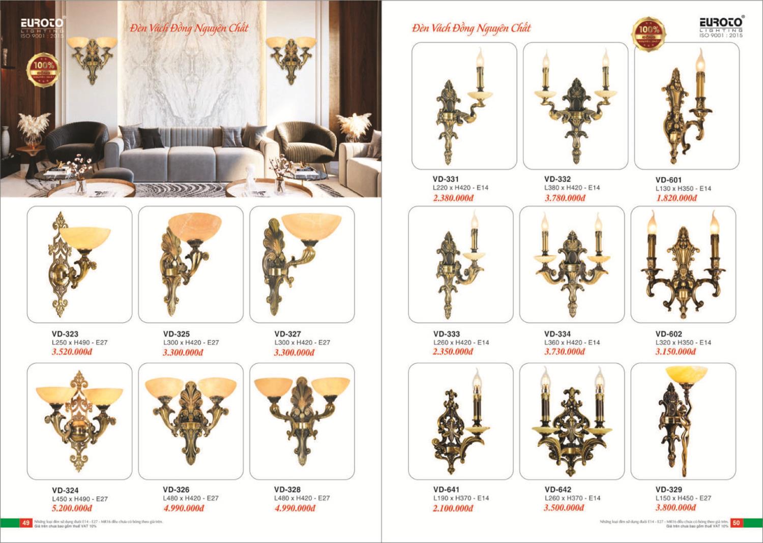 Catalogue Đèn Trang Trí EUROTO 2024 - Trang 26)
