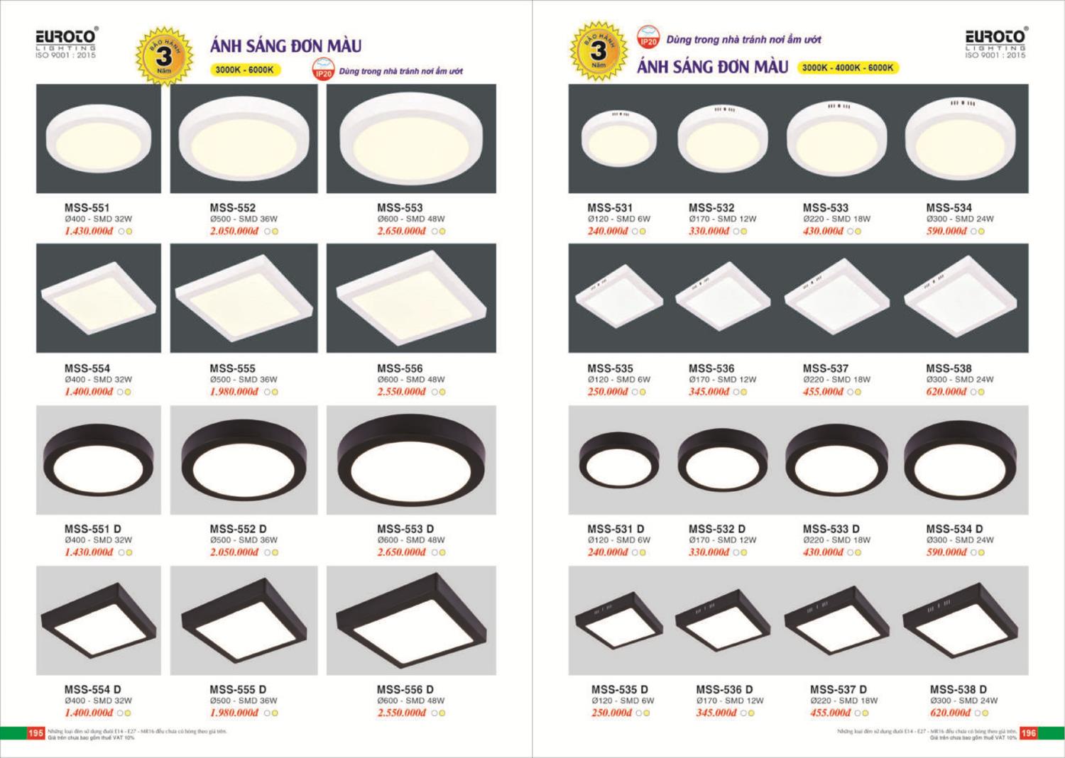 Catalogue Đèn Trang Trí EUROTO 2024 - Trang 99)