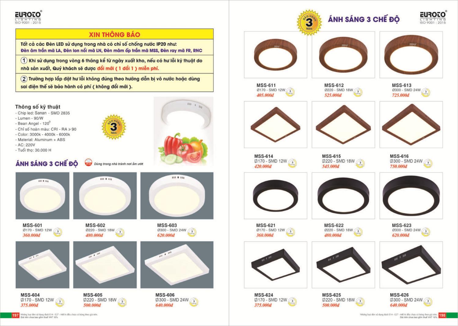 Catalogue Đèn Trang Trí EUROTO 2024 - Trang 100)