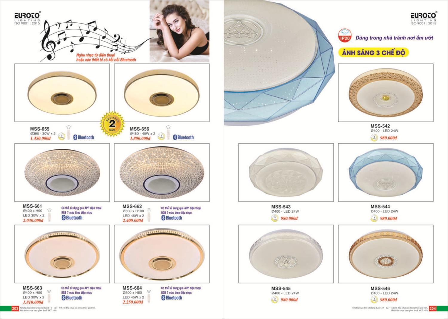 Catalogue Đèn Trang Trí EUROTO 2024 - Trang 103)