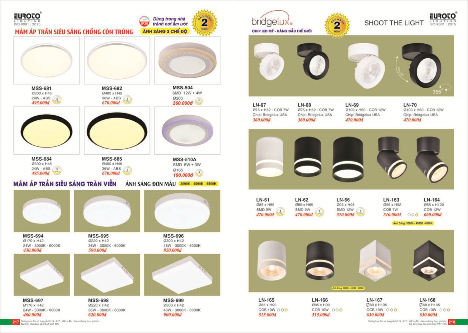 Catalogue Đèn Trang Trí EUROTO 2024 - Trang 110)