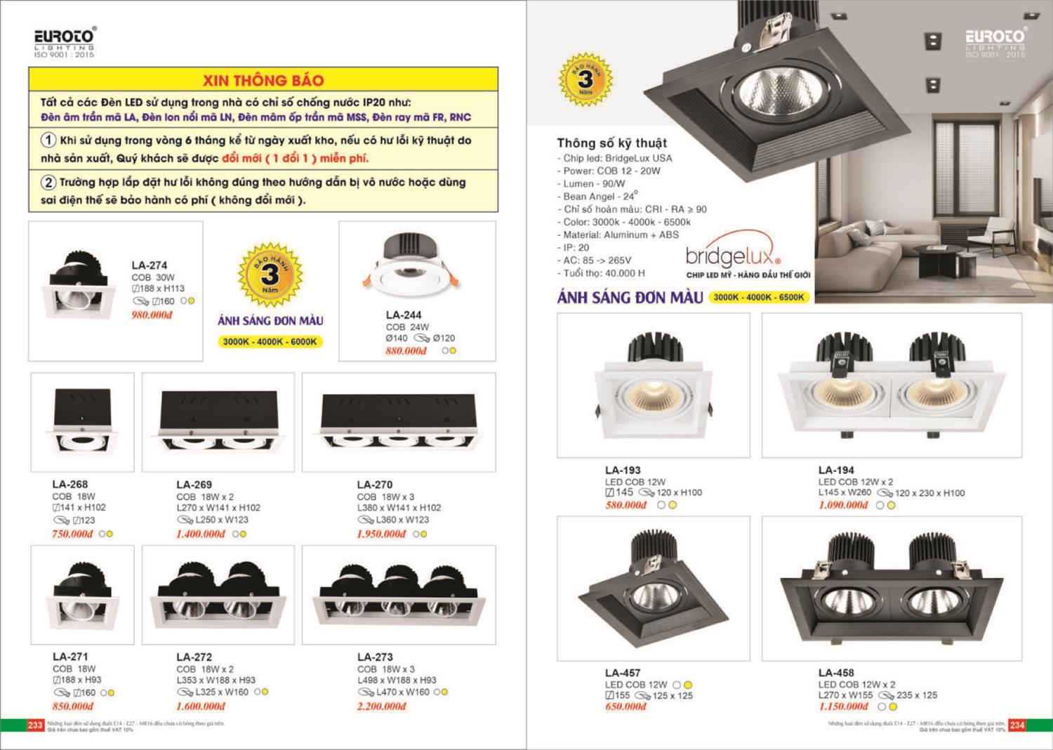 Catalogue Đèn Trang Trí EUROTO 2024 - Trang 118)