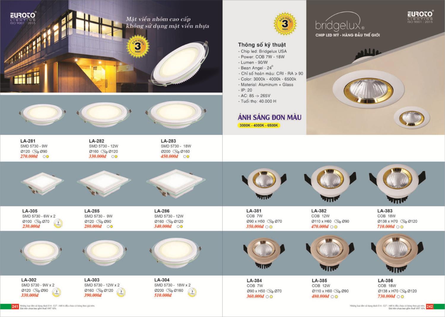 Catalogue Đèn Trang Trí EUROTO 2024 - Trang 122)