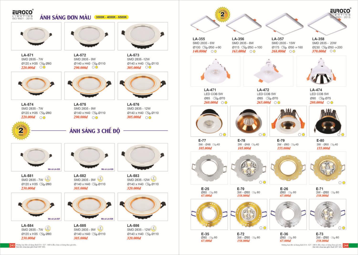 Catalogue Đèn Trang Trí EUROTO 2024 - Trang 123)